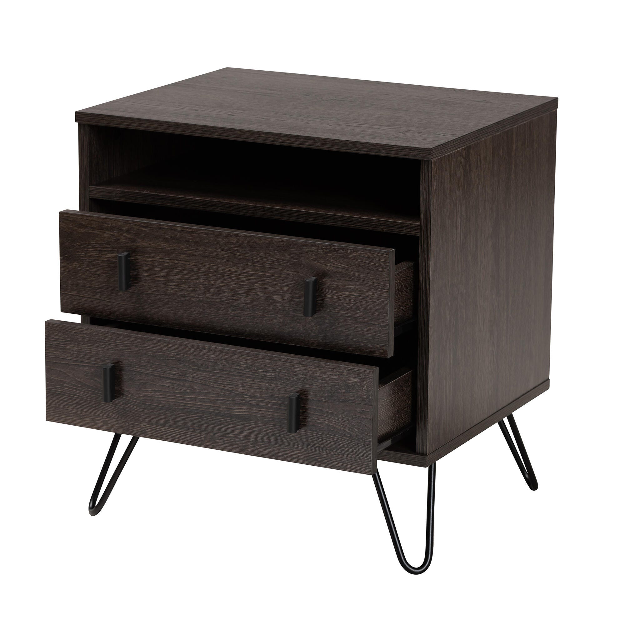 Baxton Studio Glover Modern and Contemporary 2-Drawer Nightstand, , large