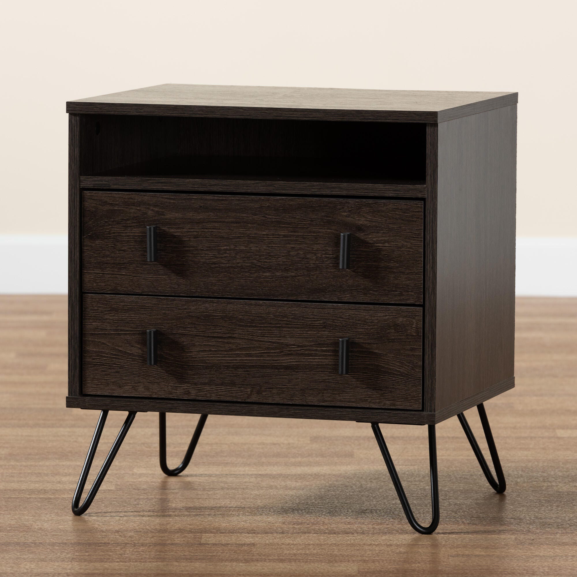 Baxton Studio Glover Modern and Contemporary 2-Drawer Nightstand, , large