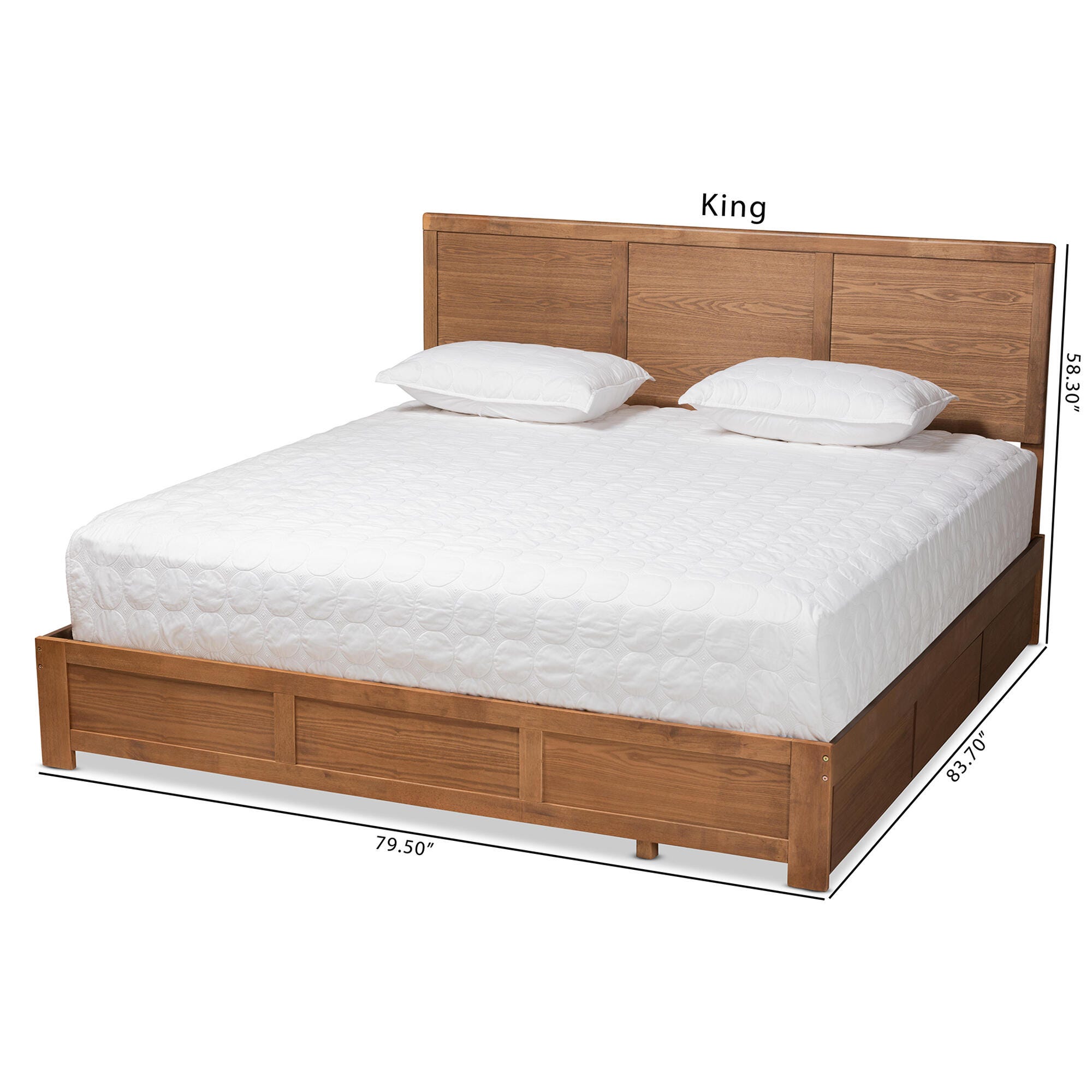 Baxton Studio Aras King Platform Bed With Storage, , large