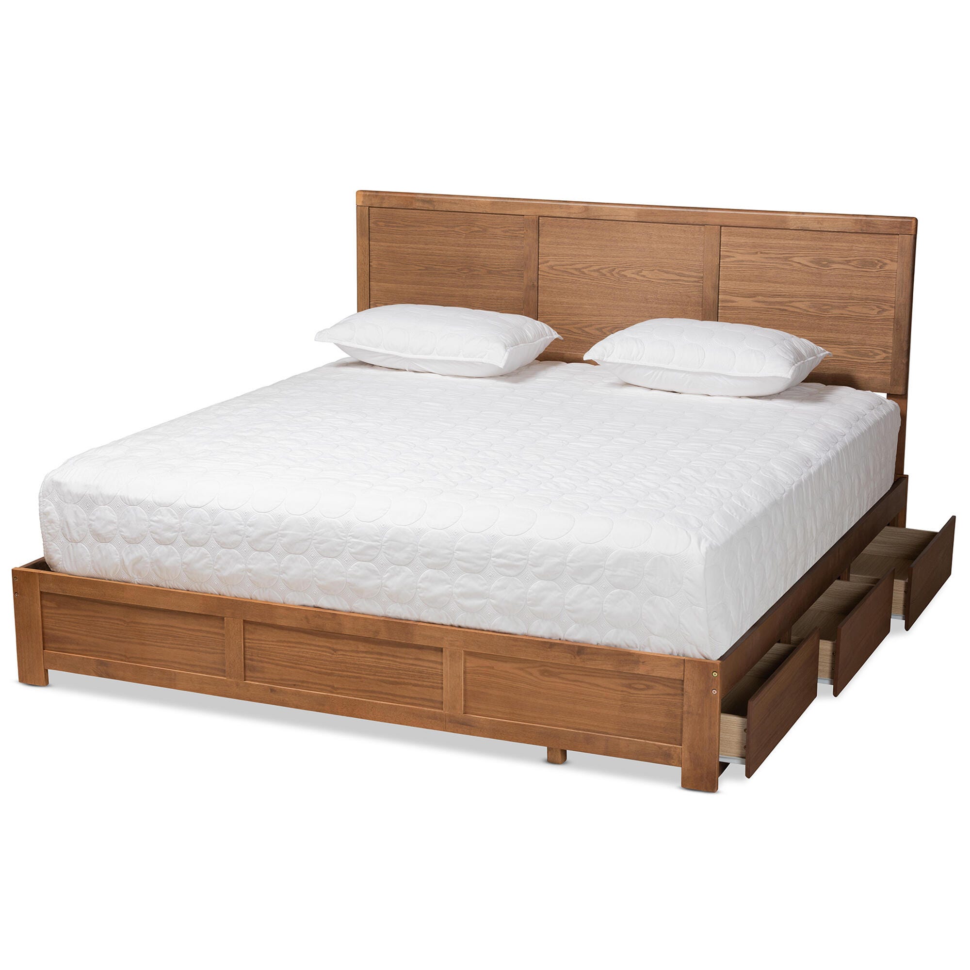Baxton Studio Aras King Platform Bed With Storage, , large