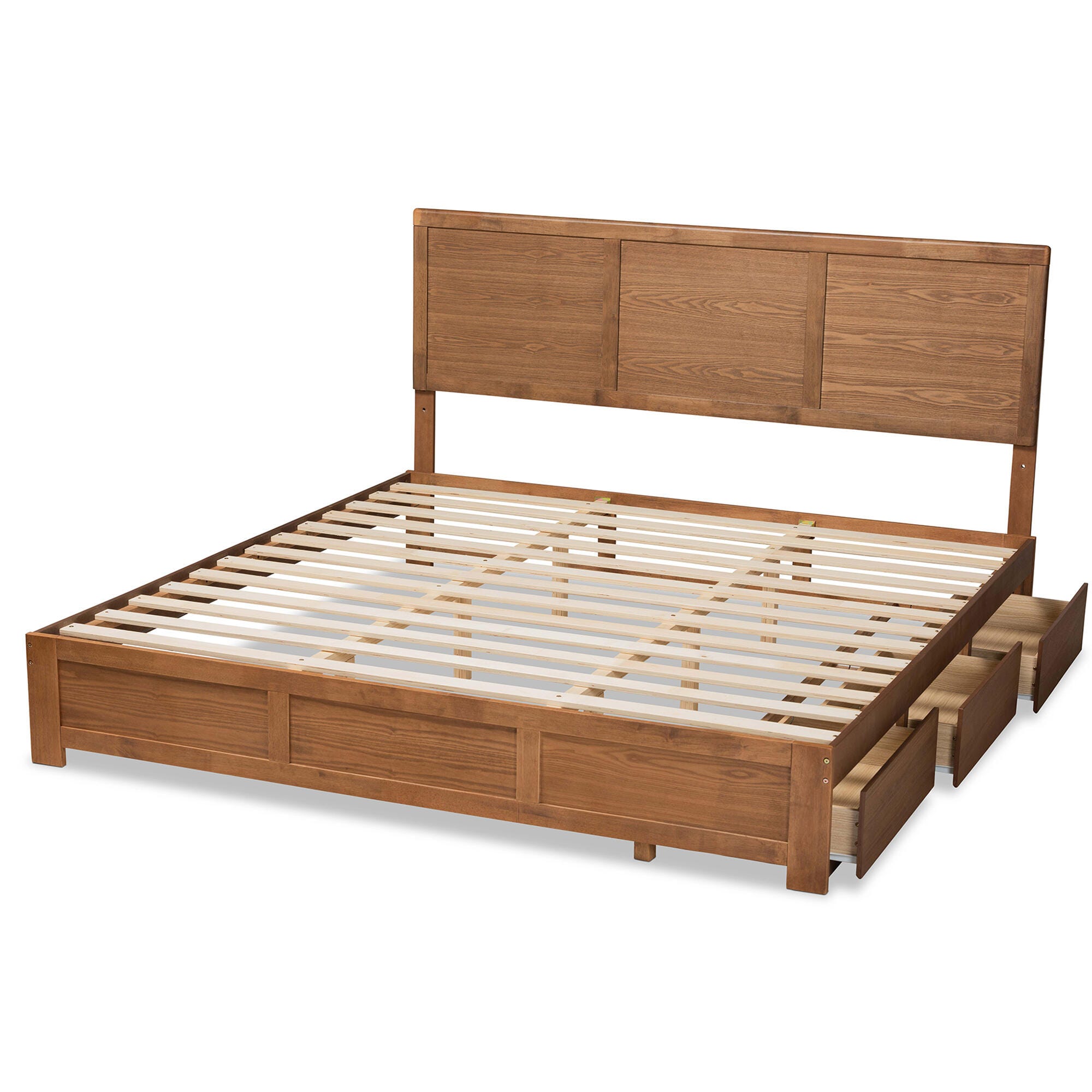 Baxton Studio Aras King Platform Bed With Storage, , large