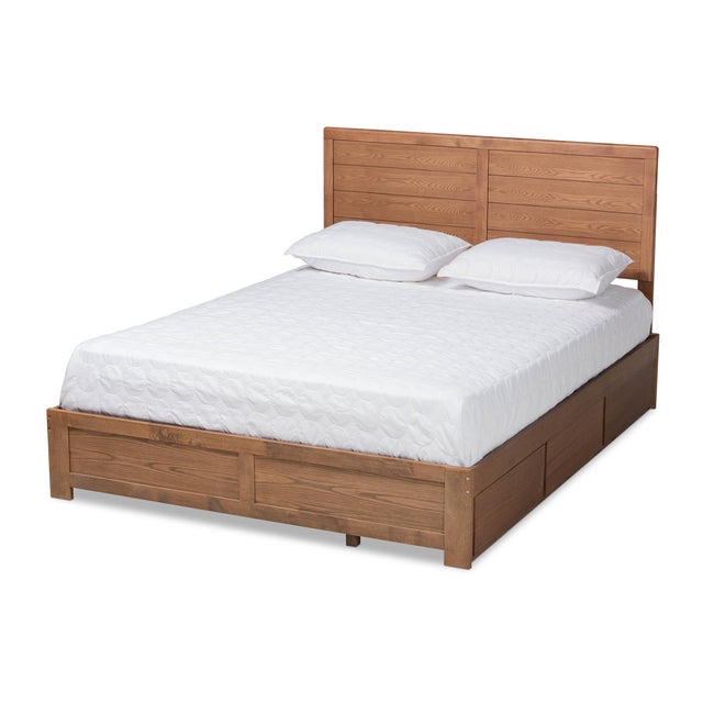 Baxton Studio Lisa Wood Full Size 3-Drawer Platform Storage Bed