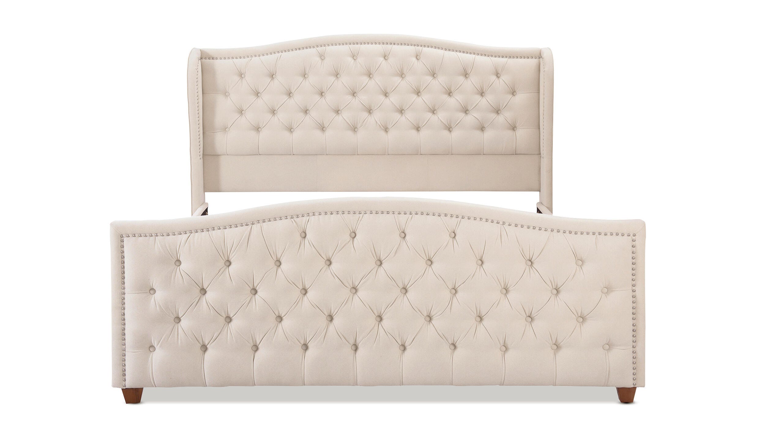 Jennifer Taylor Home Marcella Marcella Upholstered Shelter King Headboard Bed, Sky Neutral Beige, large