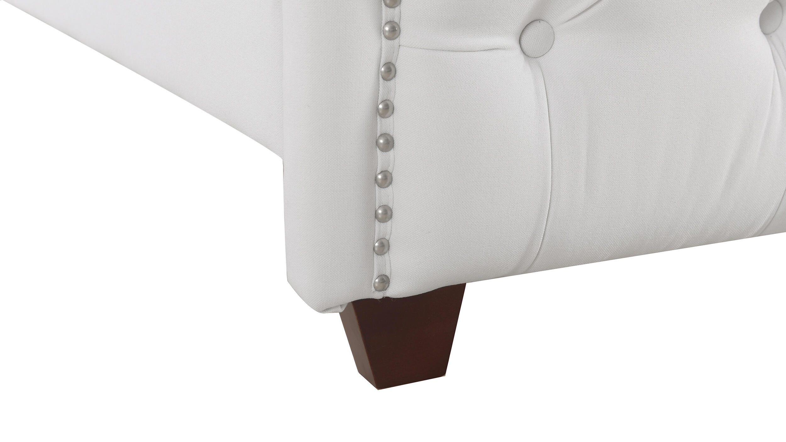 Jennifer Taylor Home Marcella Marcella Upholstered Shelter King Headboard Bed, Bright White, large
