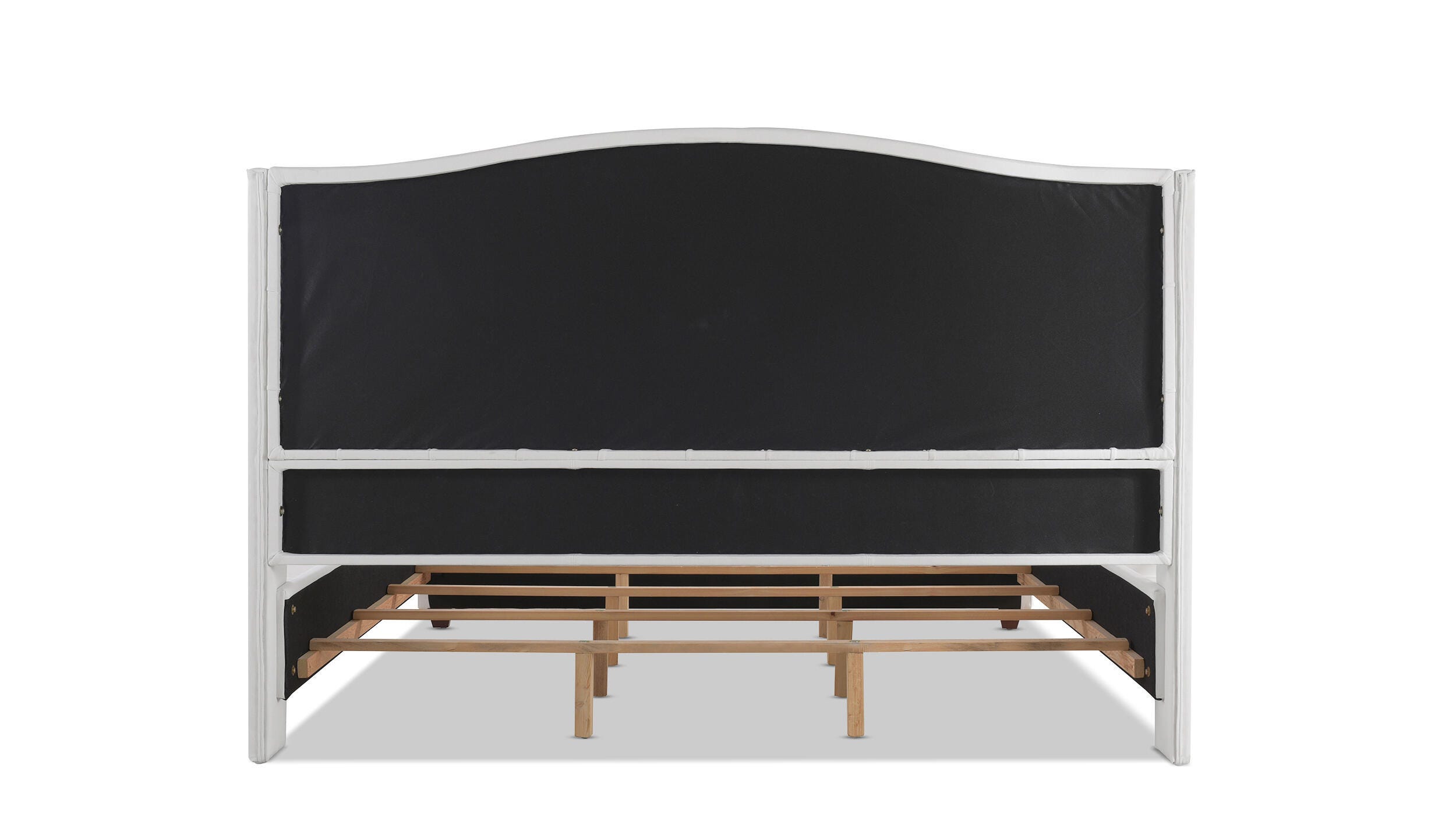 Jennifer Taylor Home Marcella Marcella Upholstered Shelter King Headboard Bed, Bright White, large