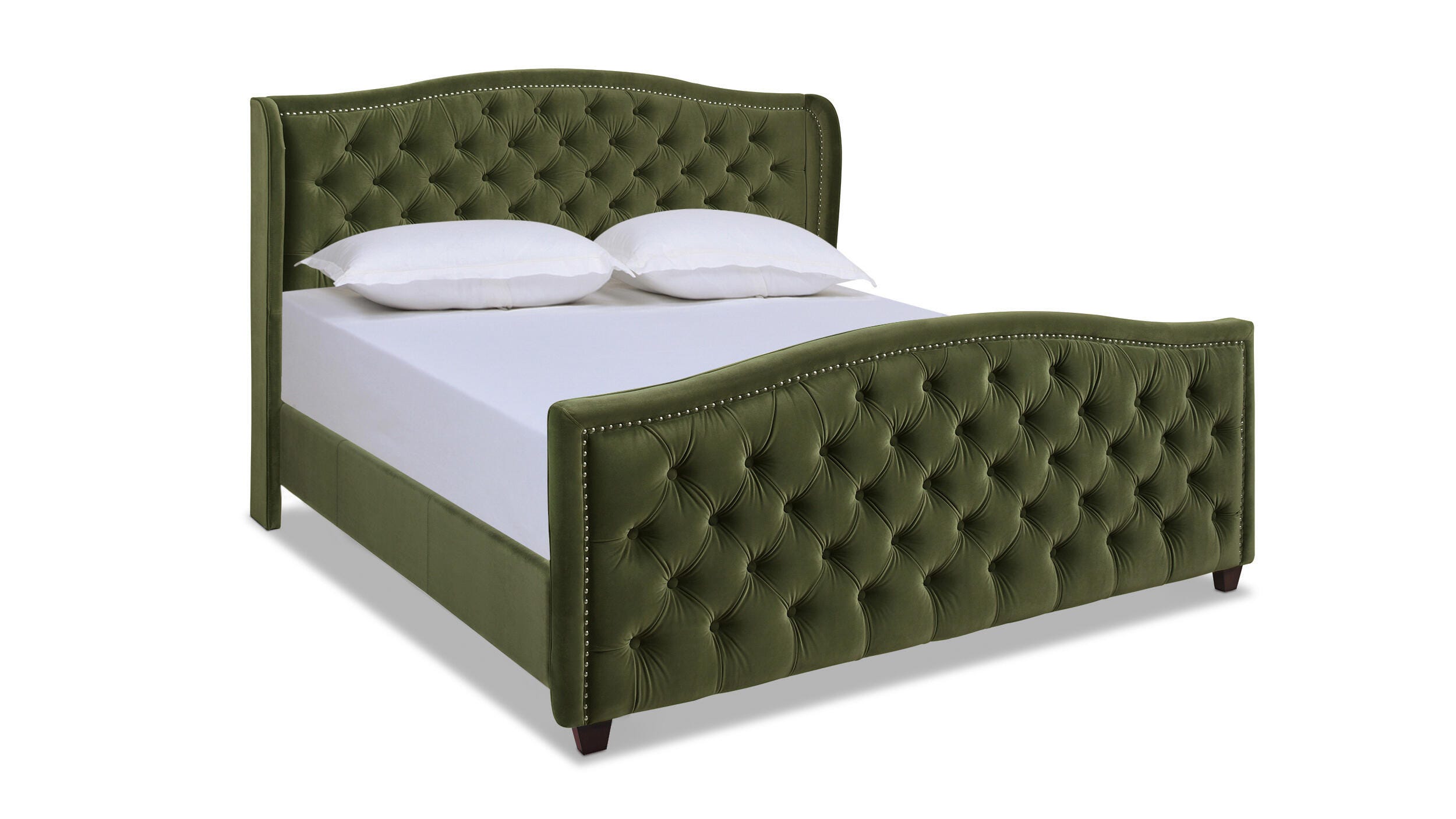 Marcella Upholstered Shelter Wingback Panel Bed