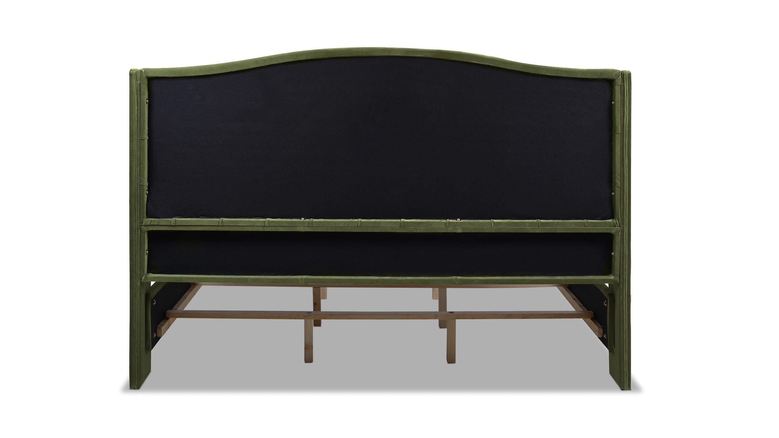 Jennifer Taylor Home Marcella Marcella Upholstered Shelter King Headboard Bed, Olive Green, large