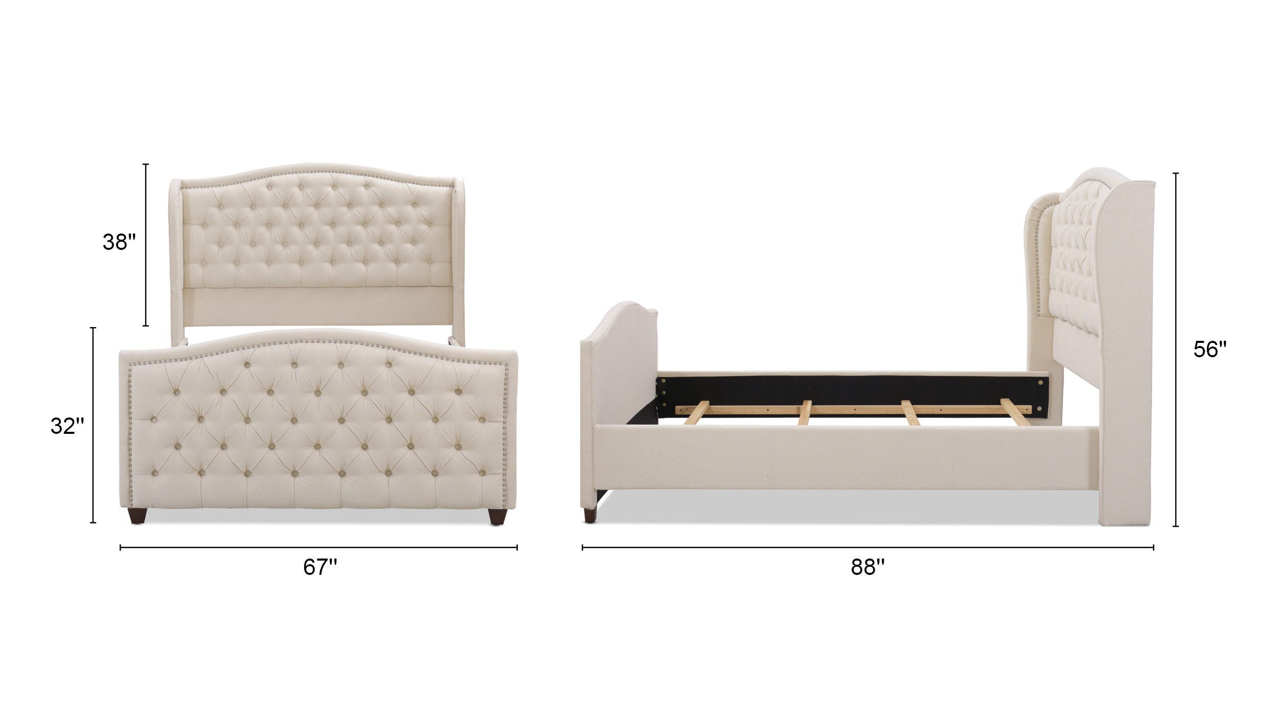 Jennifer Taylor Home Marcella Marcella Upholstered Shelter Queen Headboard, Sky Neutral Beige, large