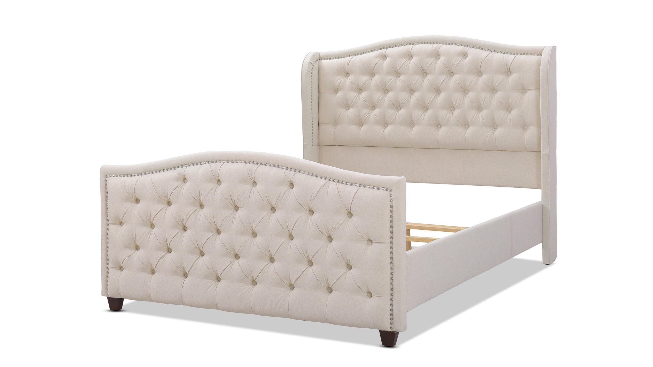 Jennifer Taylor Home Marcella Marcella Upholstered Shelter Queen Headboard, Sky Neutral Beige, large