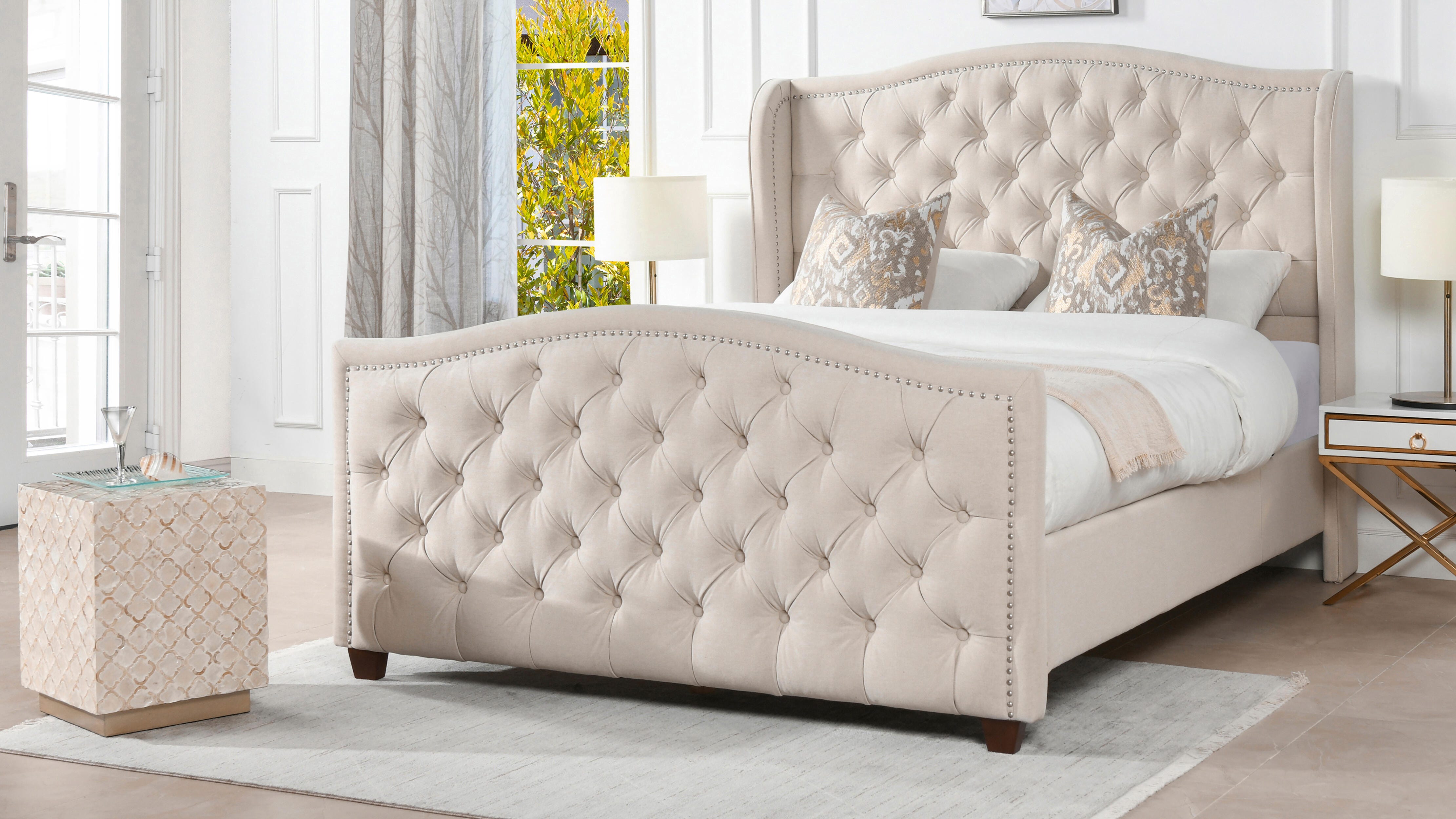 Jennifer Taylor Home Marcella Upholstered Shelter Wingback Panel