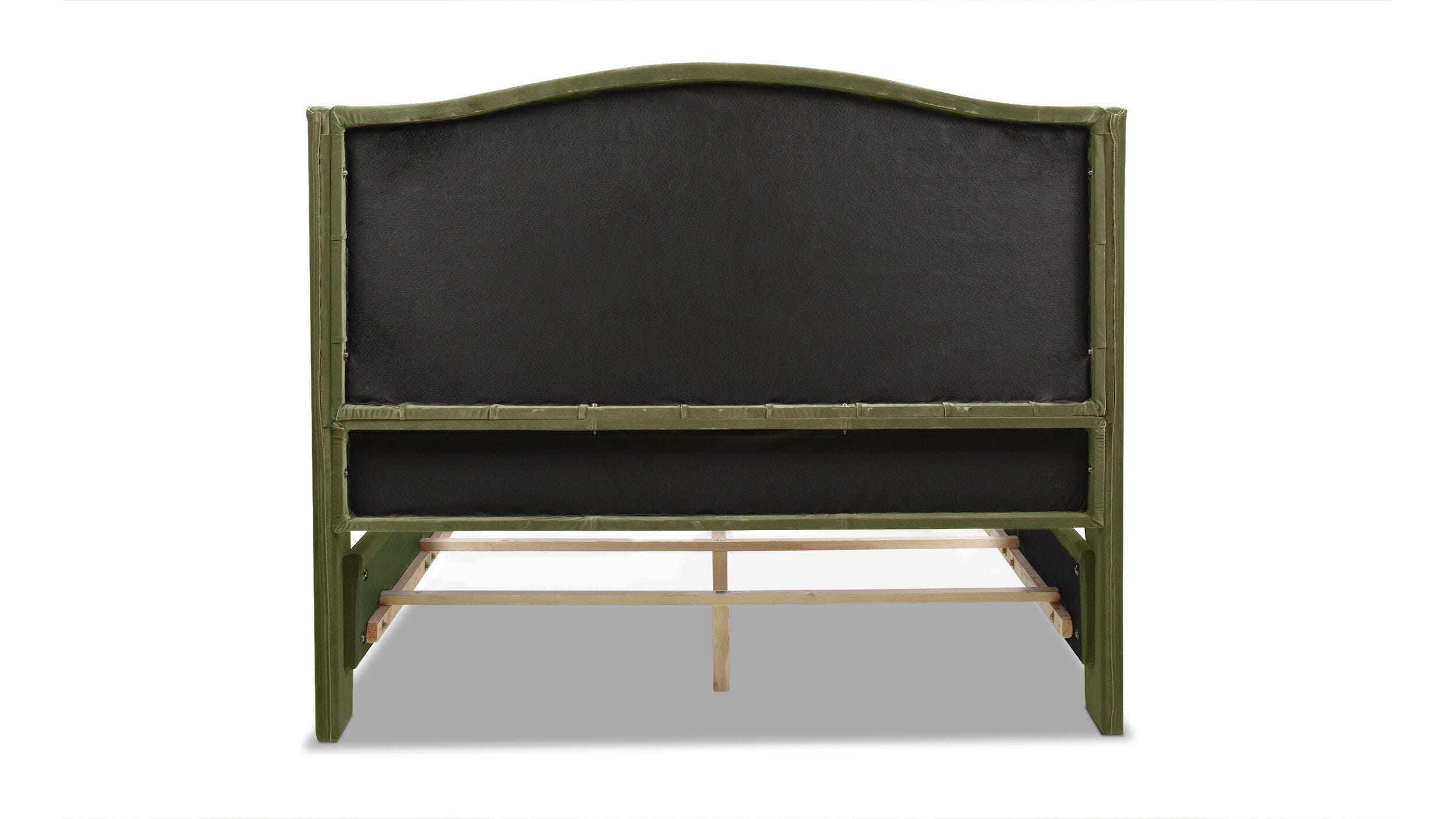 Jennifer Taylor Home Marcella Marcella Upholstered Shelter Queen Headboard, Olive Green, large