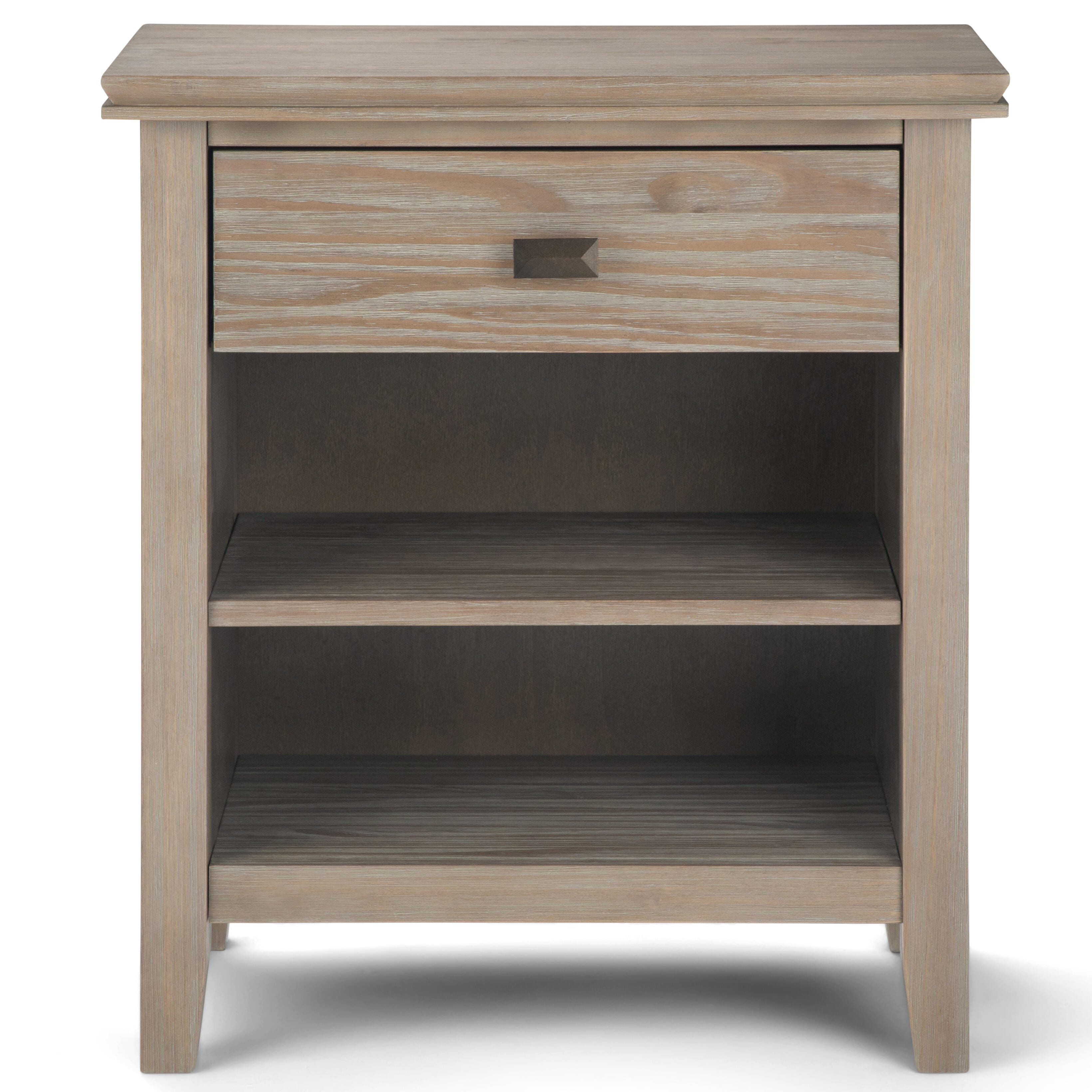 Simpli Home Artisan 24" 1 Drawer Nightstand, Distressed Gray, large