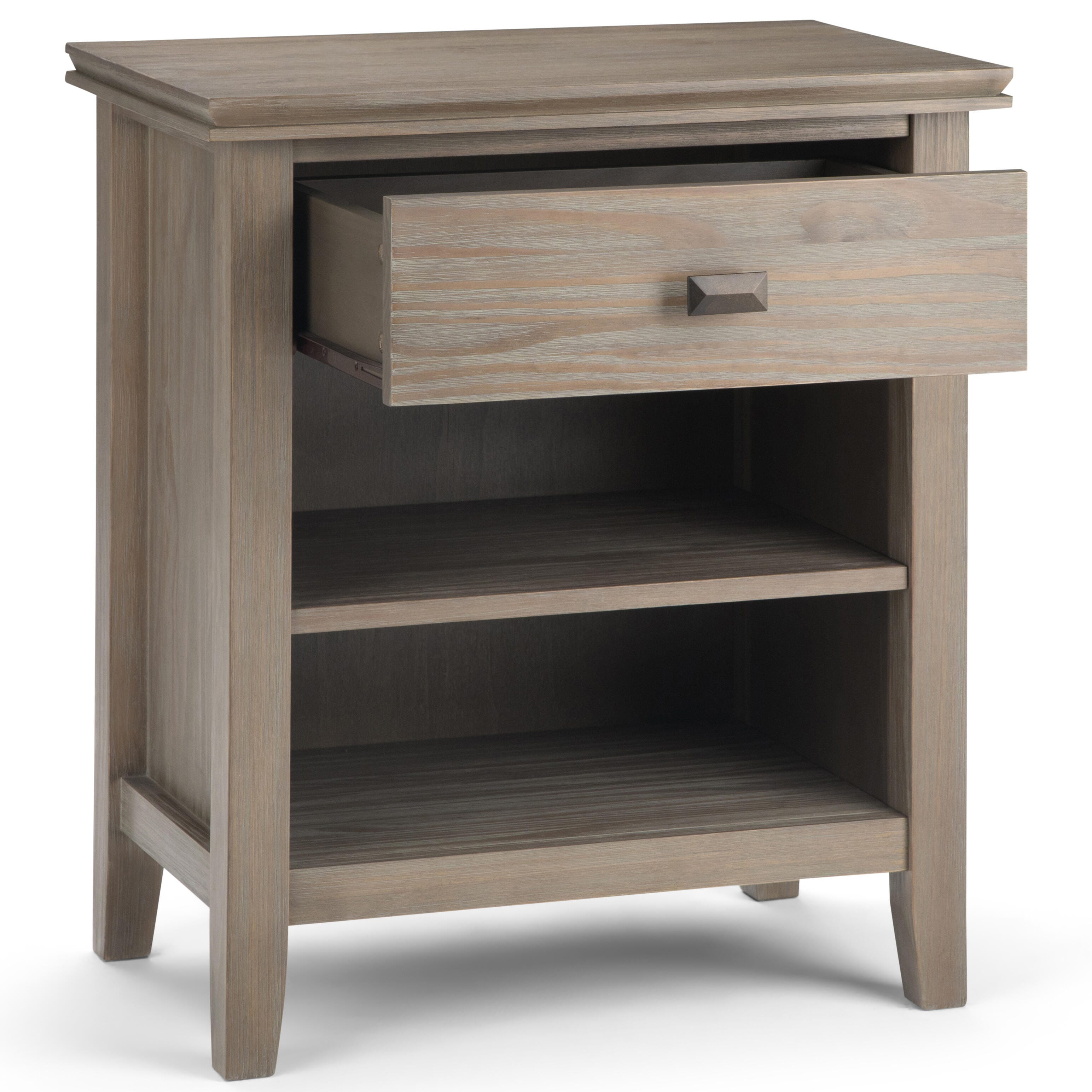 Simpli Home Artisan 24" 1 Drawer Nightstand, Distressed Gray, large