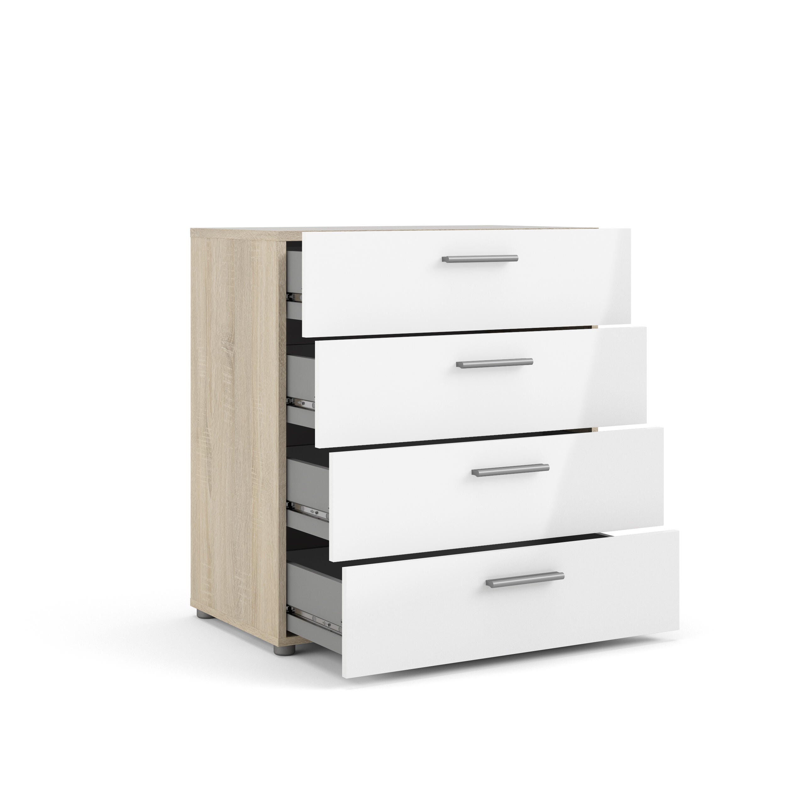 Austin 4 Drawer Chest, Oak/White, large