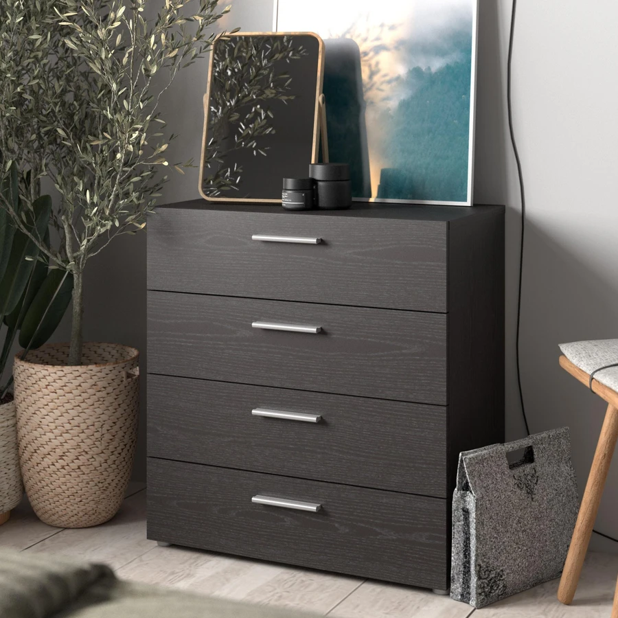 Tvilum Austin 4 Drawer Chest, Black Woodgrain Tvilum Austin 4 Drawer Chest, Black Woodgrain