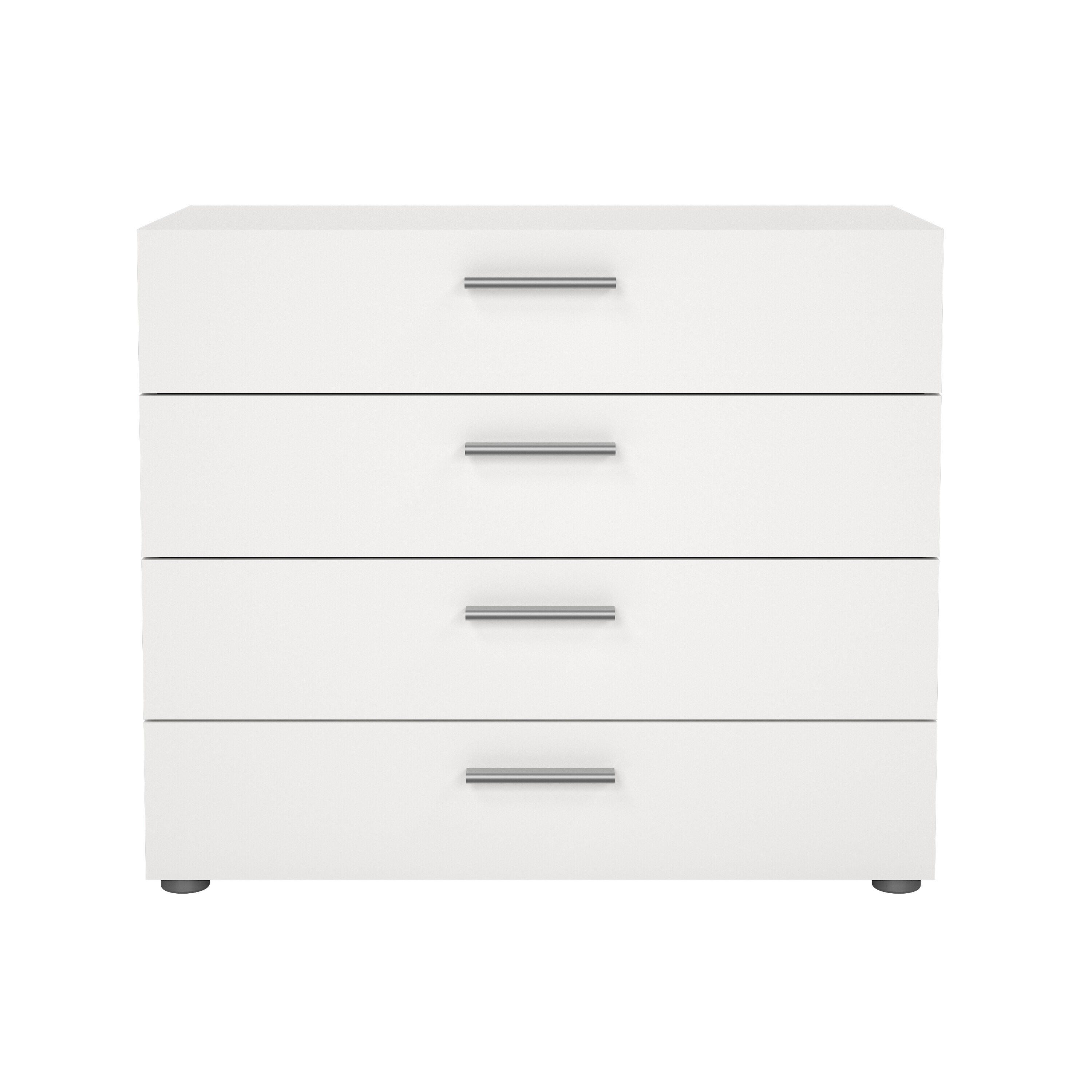 Tvilum Austin 4 Drawer Chest of Drawers, White, large