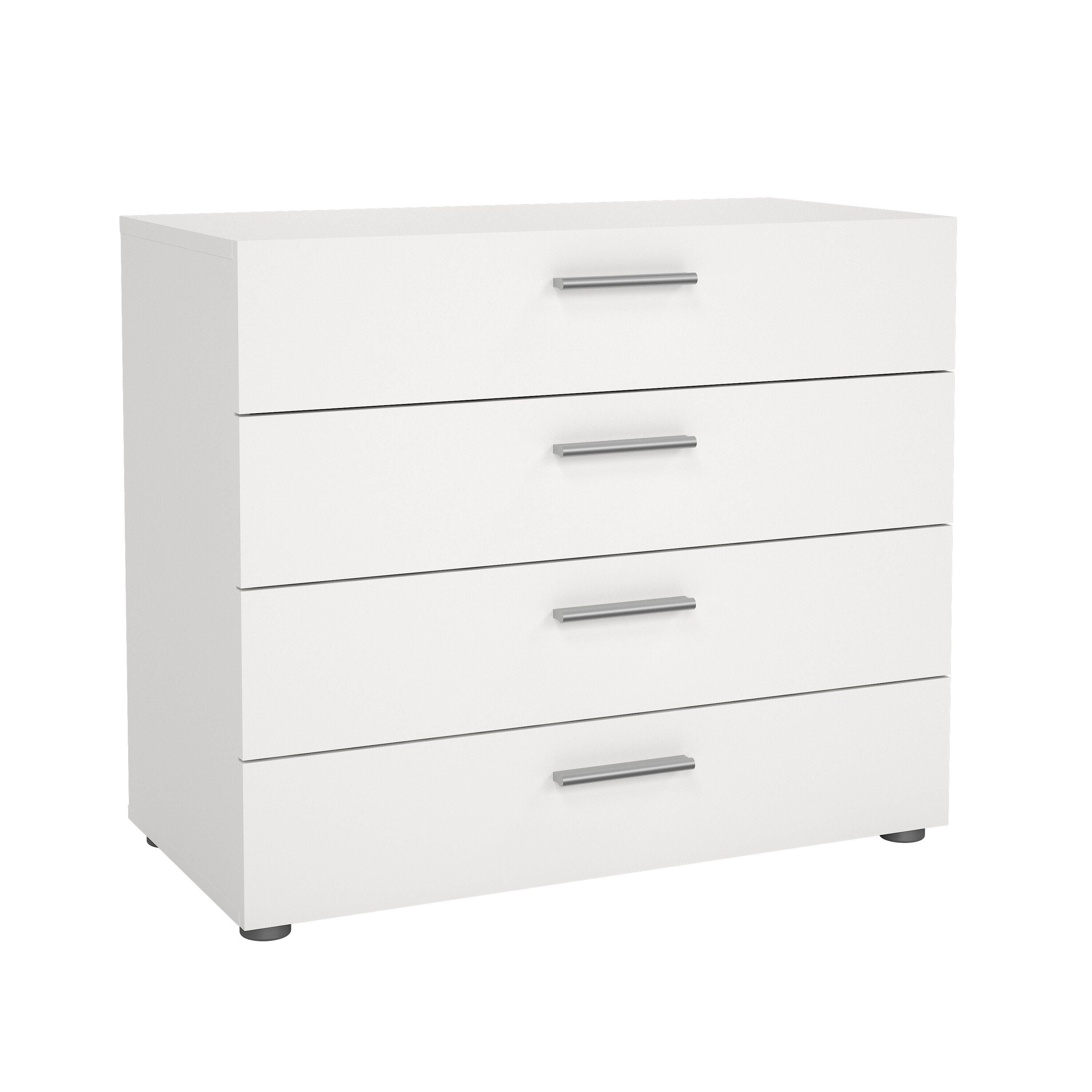 Tvilum Austin 4 Drawer Chest of Drawers, White, large