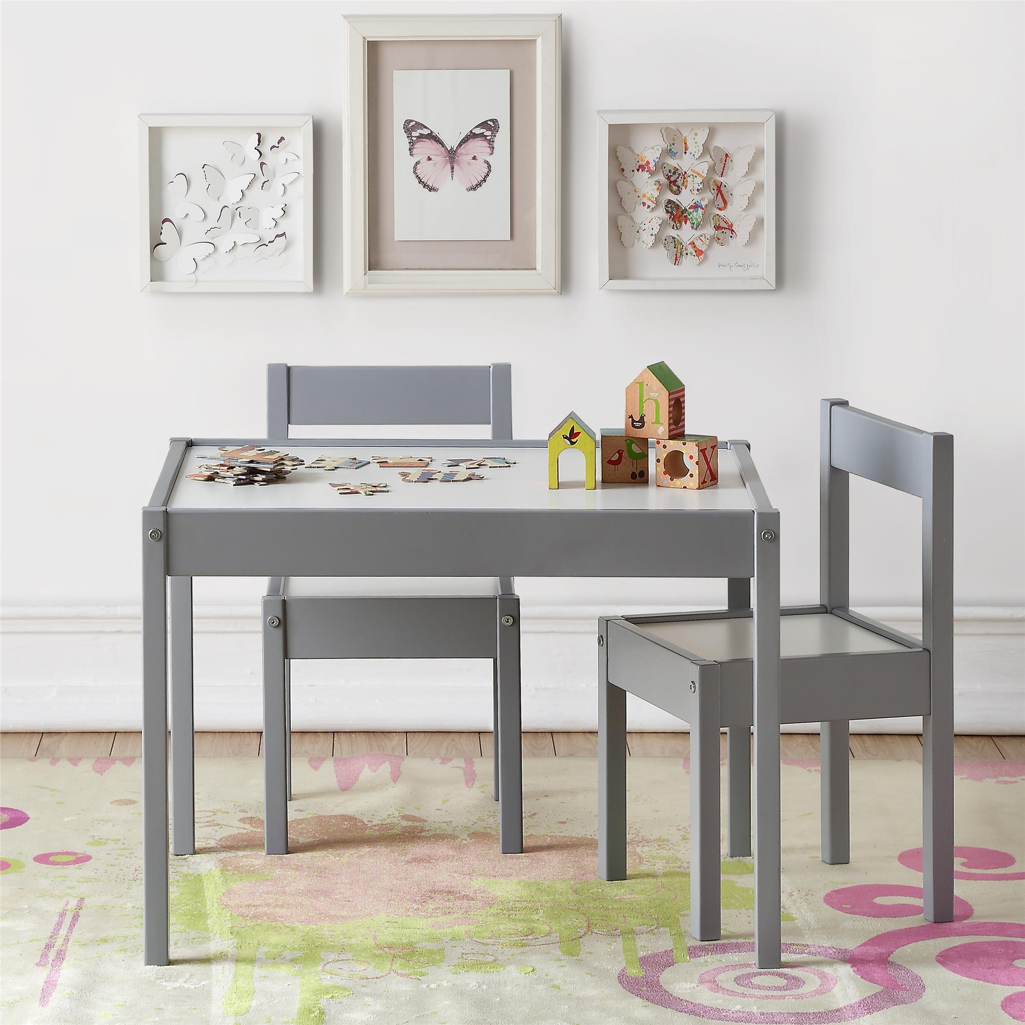 Baby Relax Percy 3-Piece Kiddy Table Chair Set, Gray, rollover