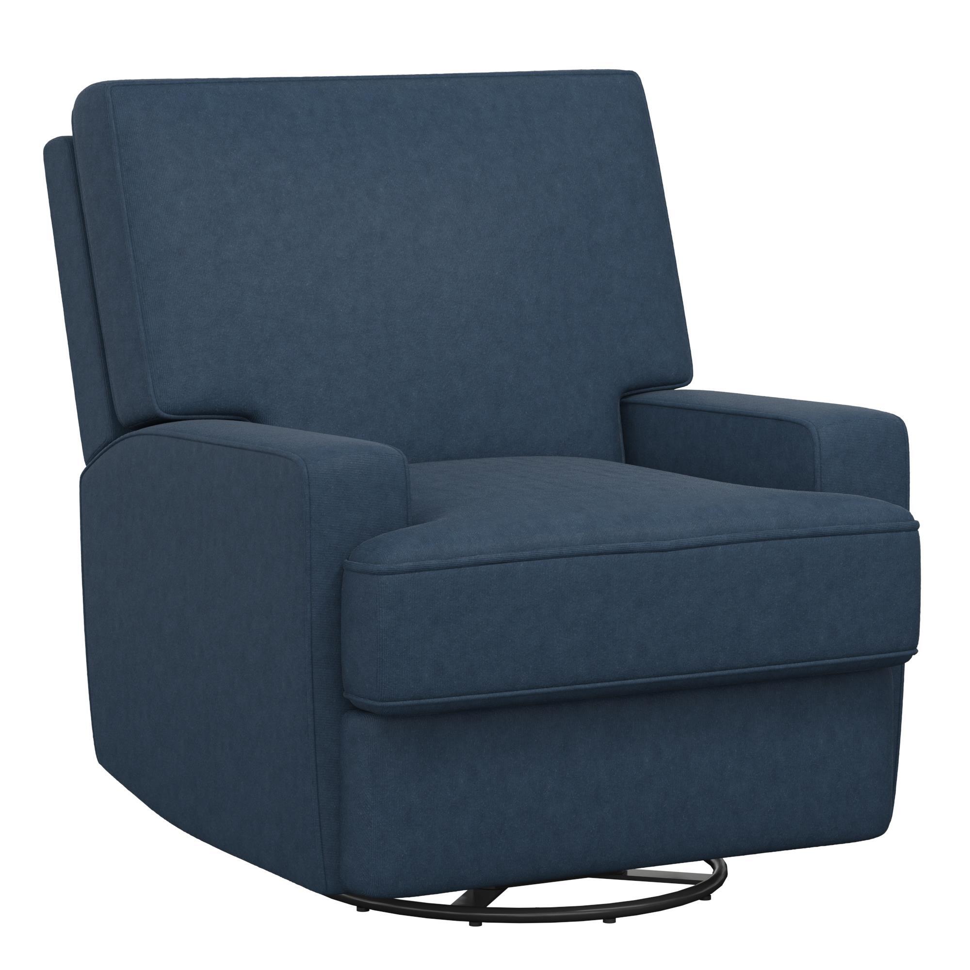 Baby Relax Rufus Swivel Glider Nursery Recliner, Blue, large
