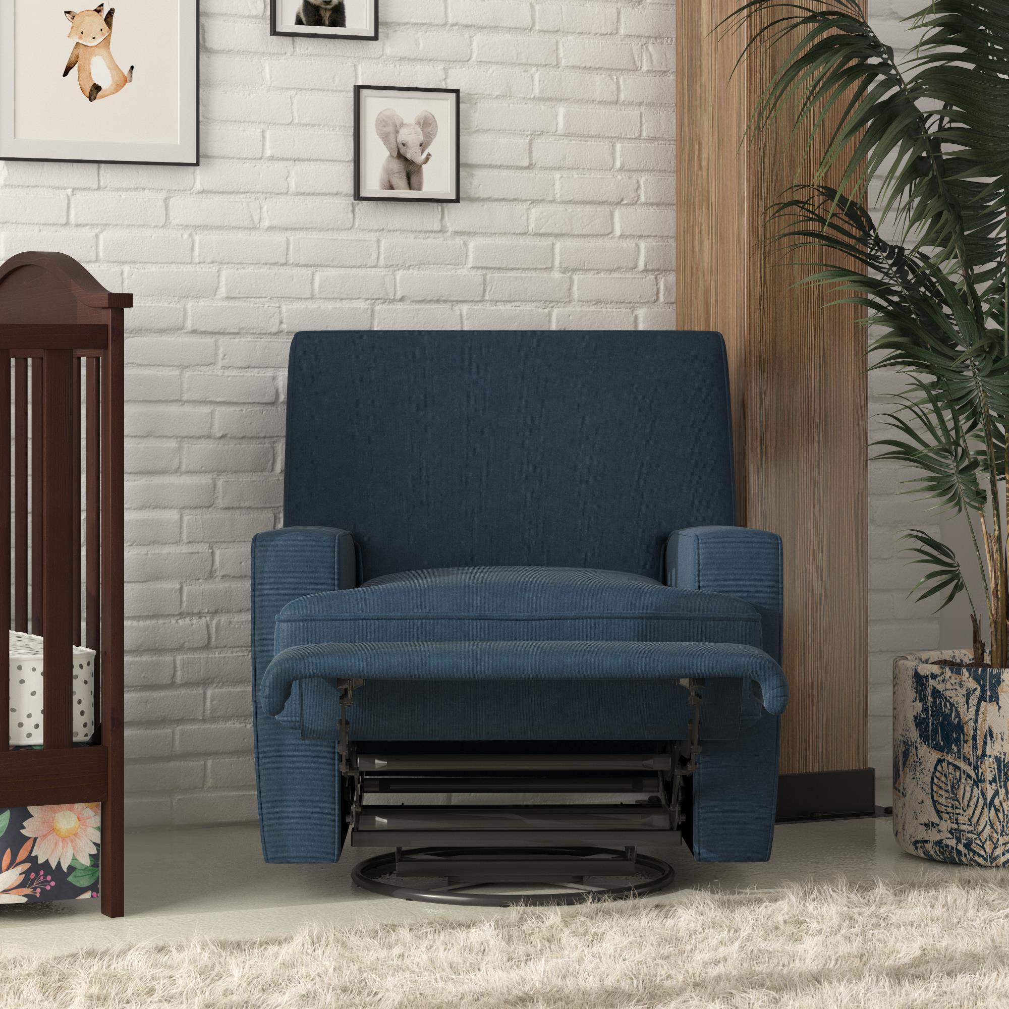 Baby Relax Rufus Swivel Glider Nursery Recliner, Blue, large