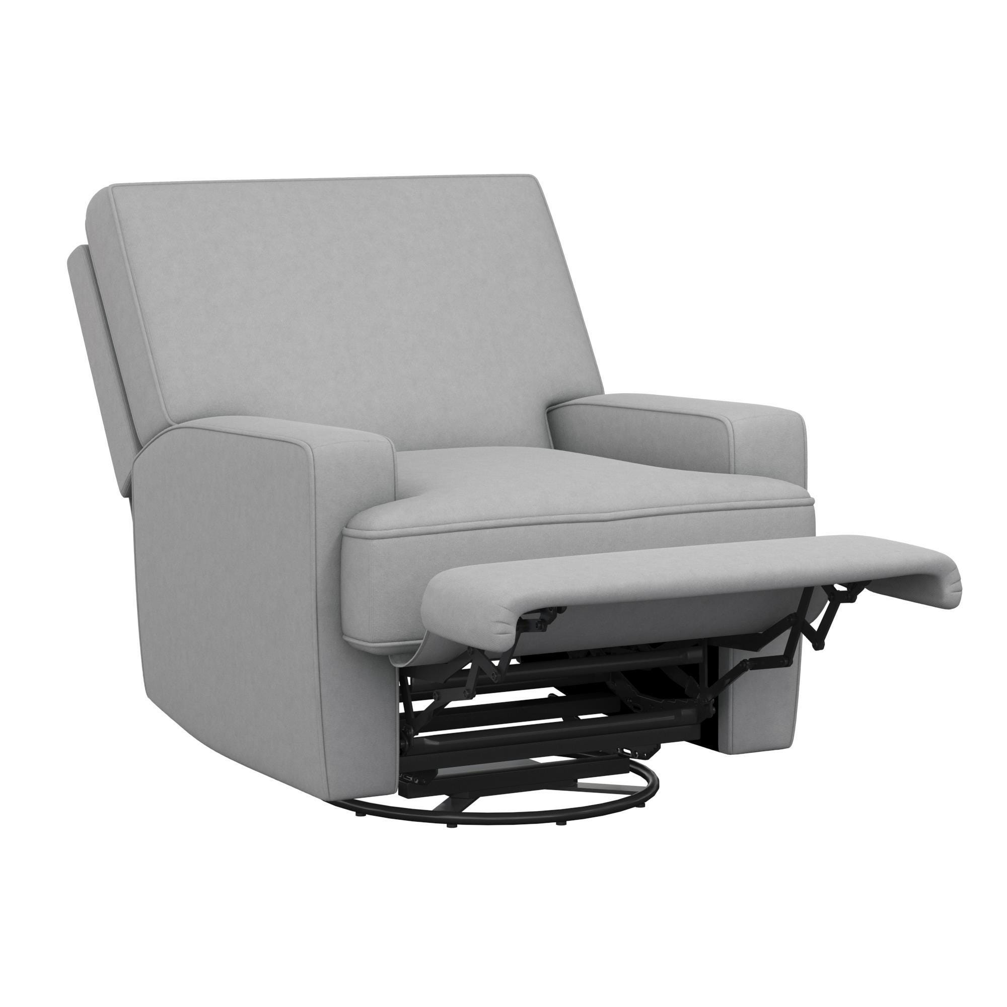 Baby Relax Rufus Swivel Glider Nursery Recliner, Gray, large