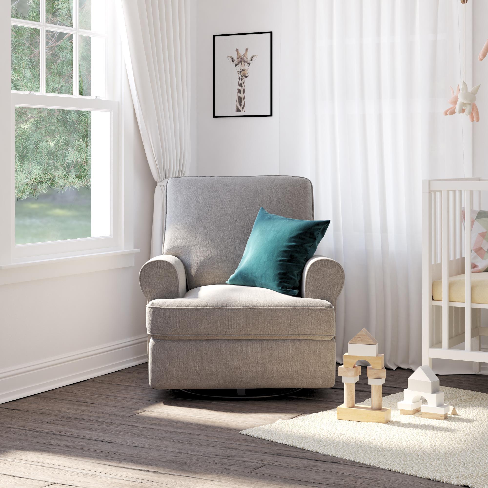 Baby Relax Mabel Swivel Gliding Nursery Recliner, Gray, large