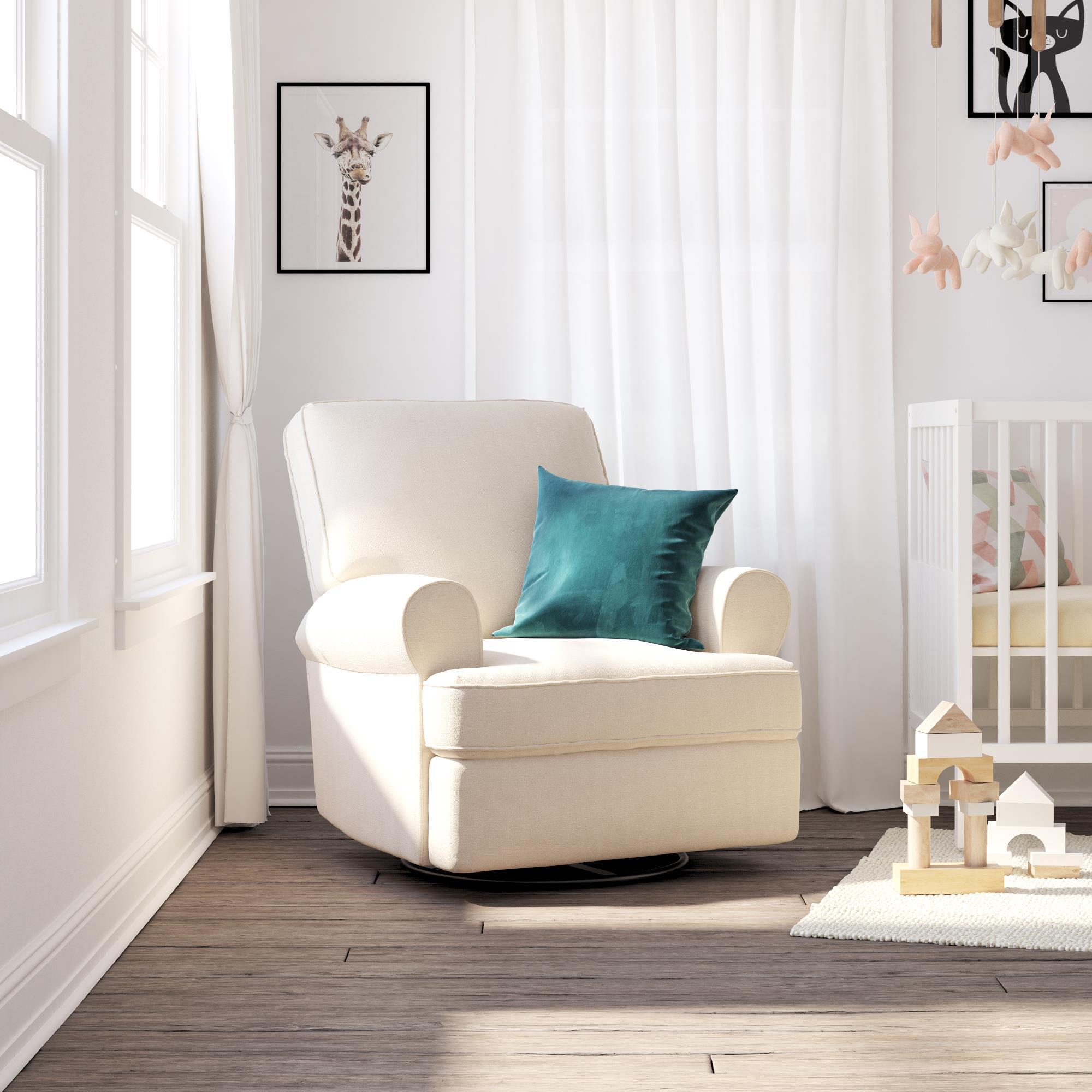Baby Relax Mabel Swivel Gliding Nursery Recliner, Beige, rollover
