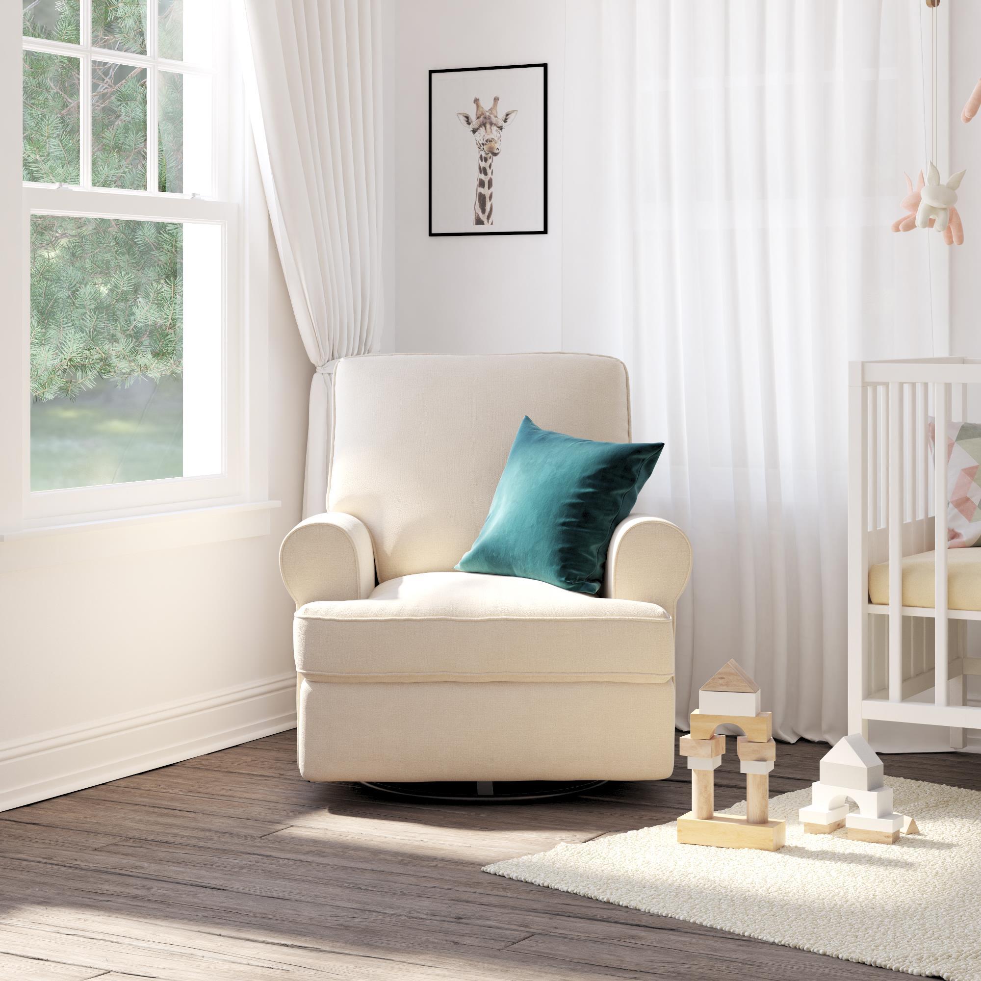 Baby Relax Mabel Swivel Gliding Nursery Recliner, Beige, large