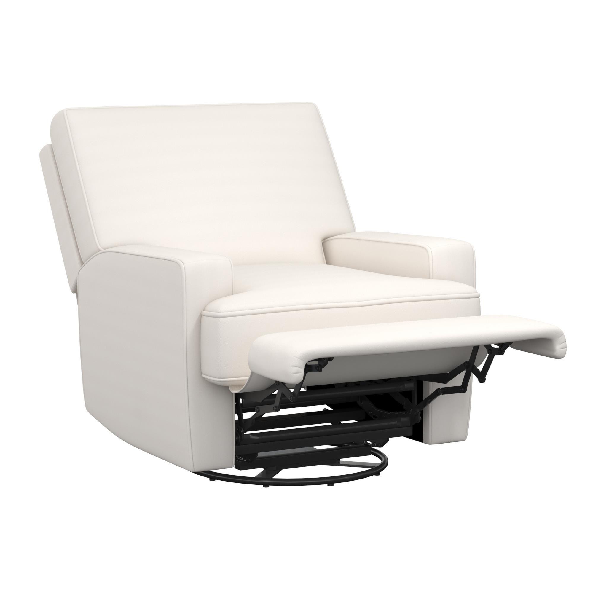Baby Relax Rufus Swivel Glider Nursery Recliner, White, large