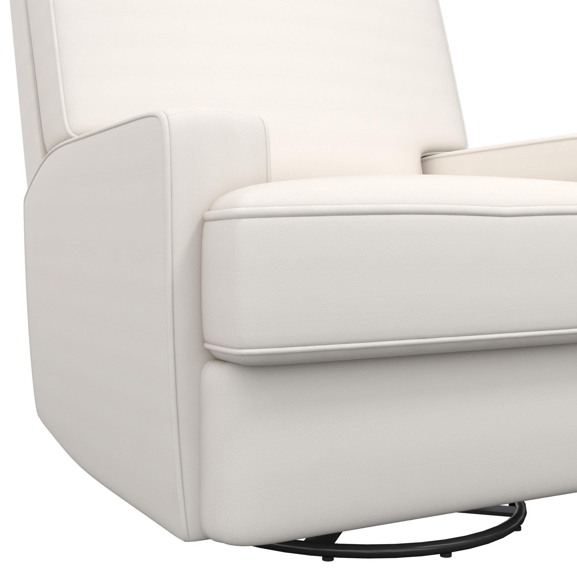 Baby Relax Rufus Swivel Glider Nursery Recliner, White, large