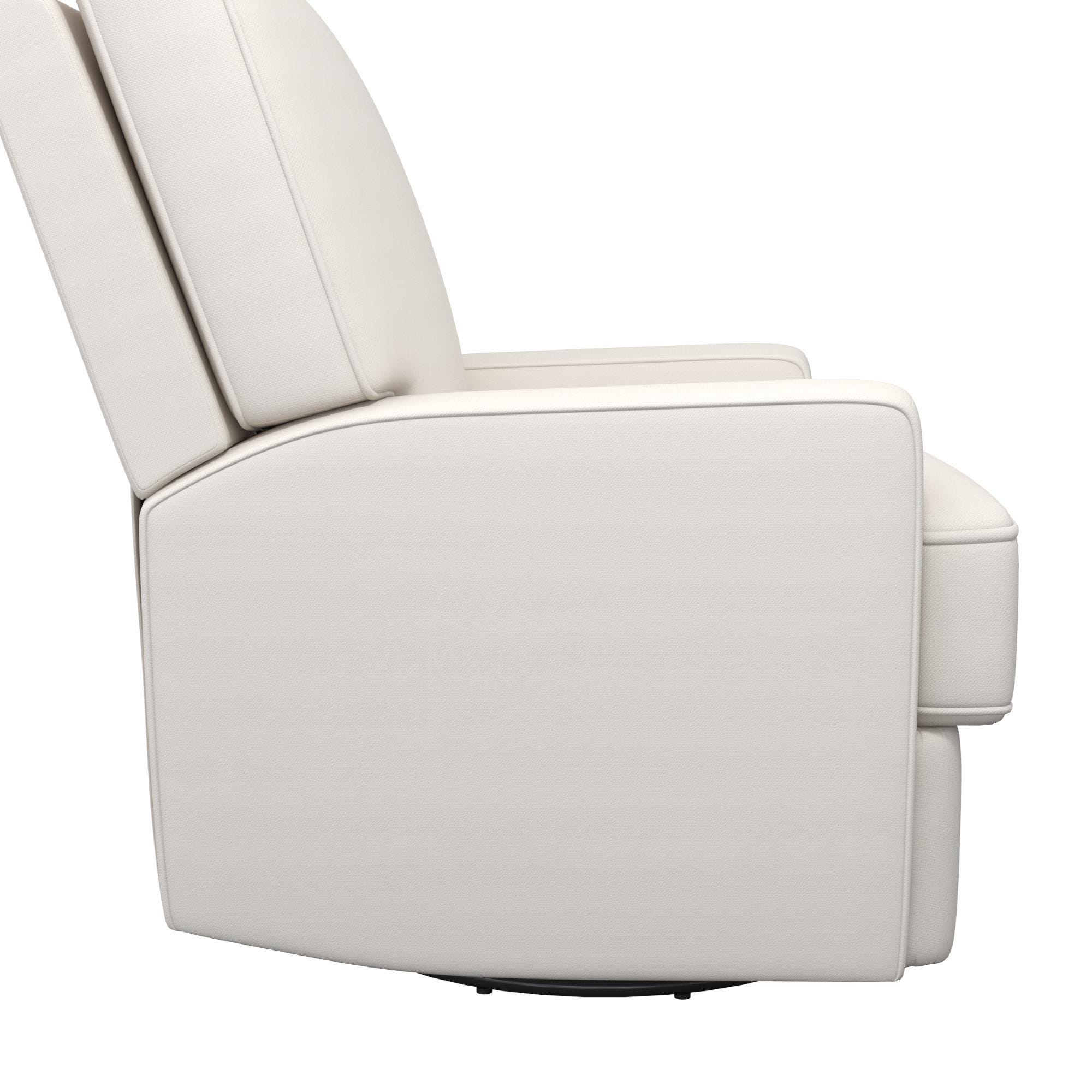 Baby Relax Rufus Swivel Glider Nursery Recliner, White, large