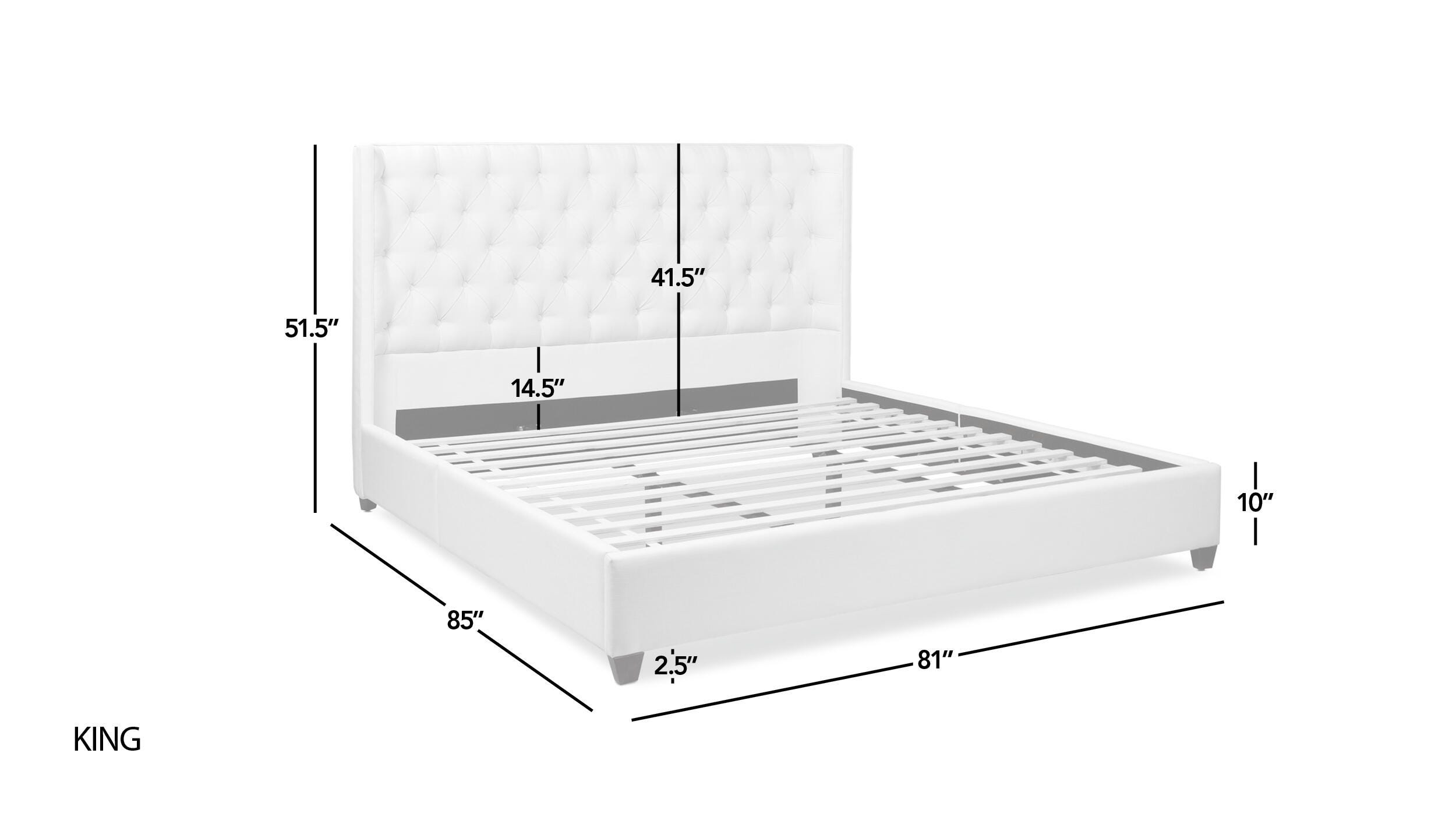Jennifer Taylor Home Manhattan King Upholstered Bed with Tufted Headboard, , large