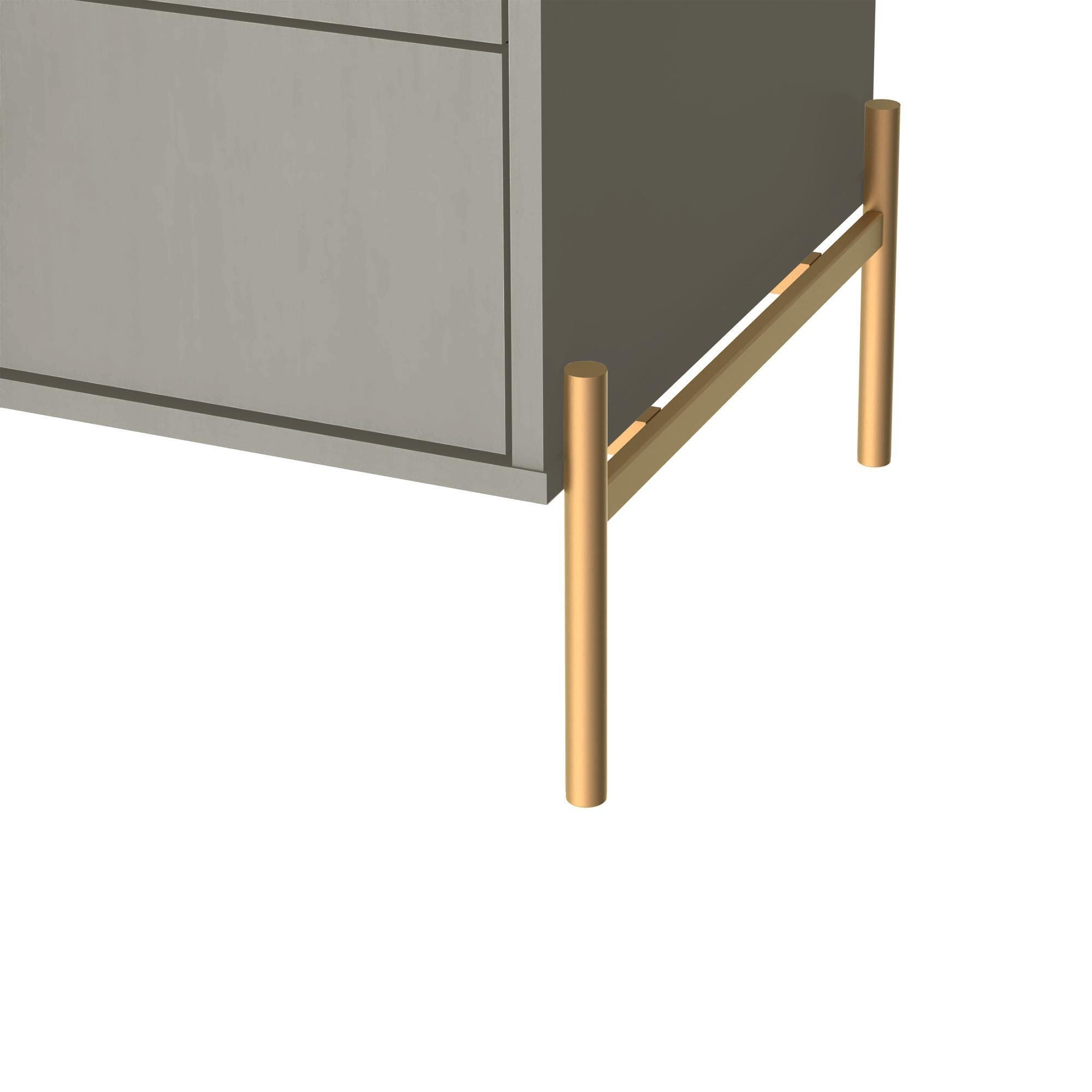 Manhattan Comfort 25" 2 Drawer Nightstand, Gray, large