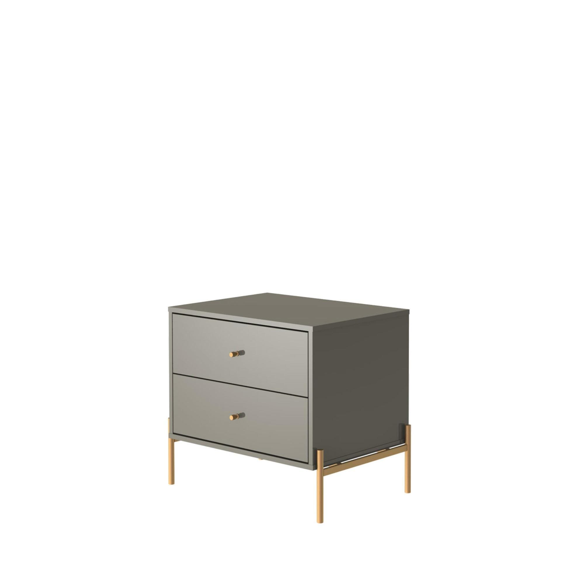 Manhattan Comfort 25" 2 Drawer Nightstand, Gray, large