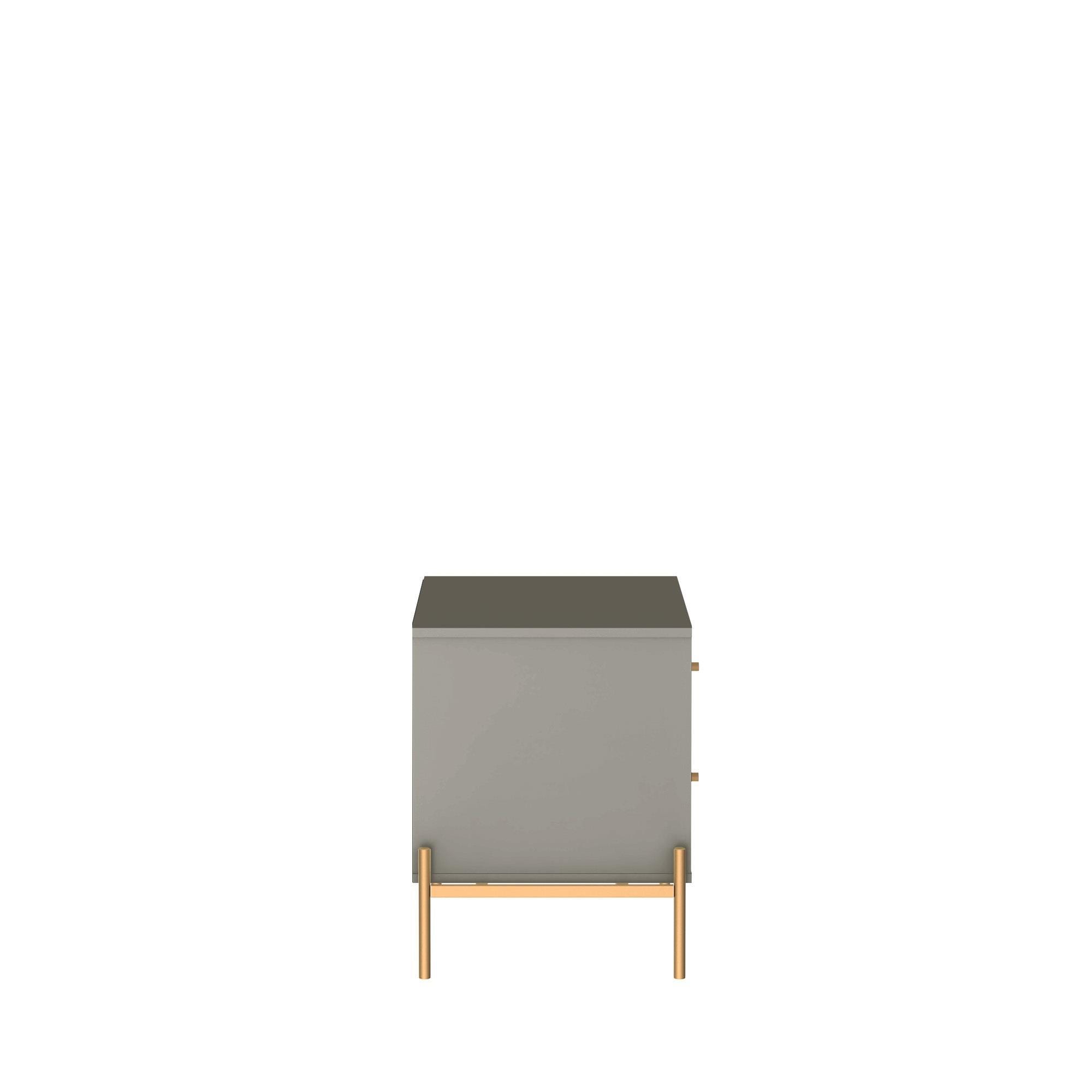 Manhattan Comfort 25" 2 Drawer Nightstand, Gray, large