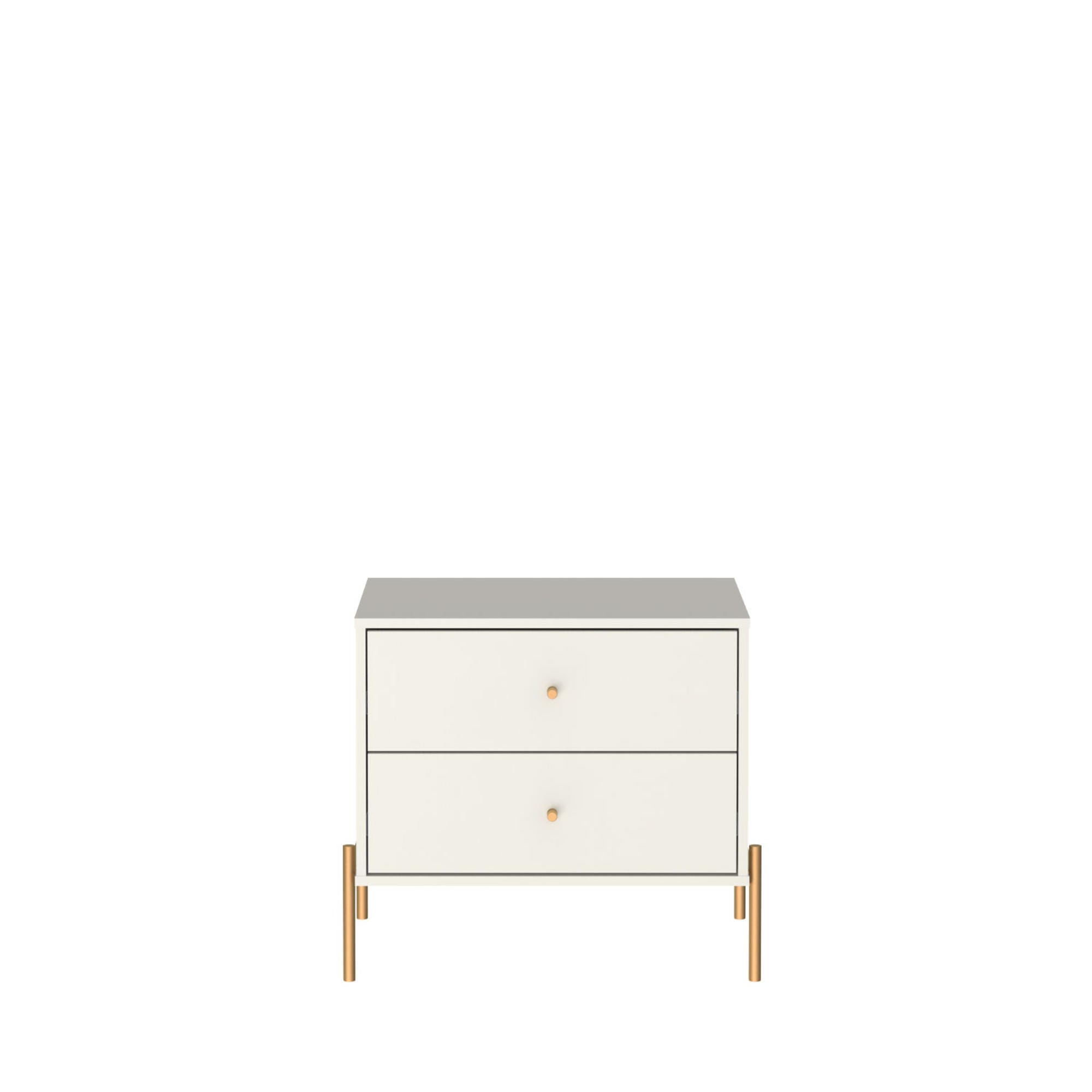 Manhattan Comfort 25" 2 Drawer Nightstand, Off White, large