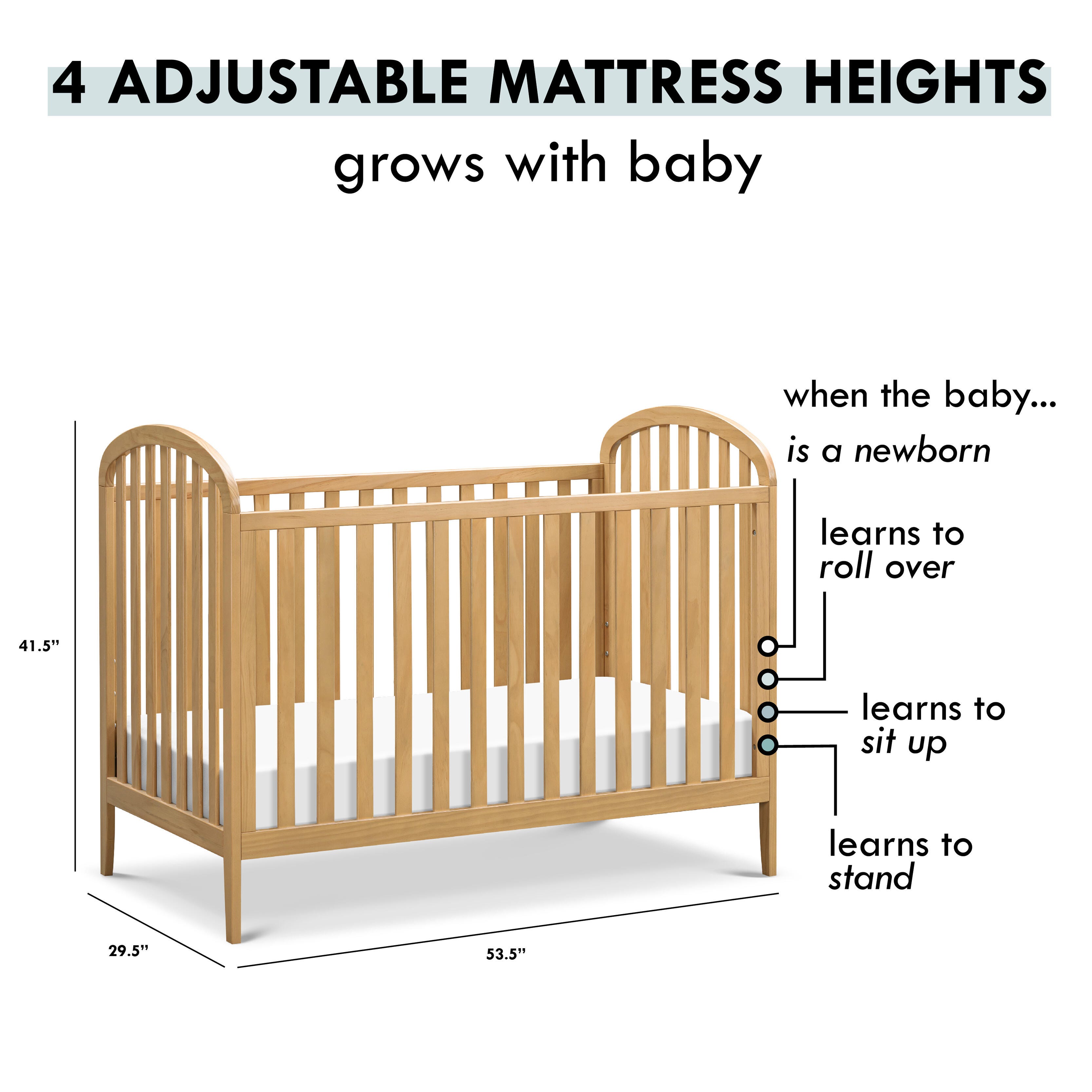 Beau 3-in-1 Convertible Crib 3-in-1 Convertible Crib, Honey, large