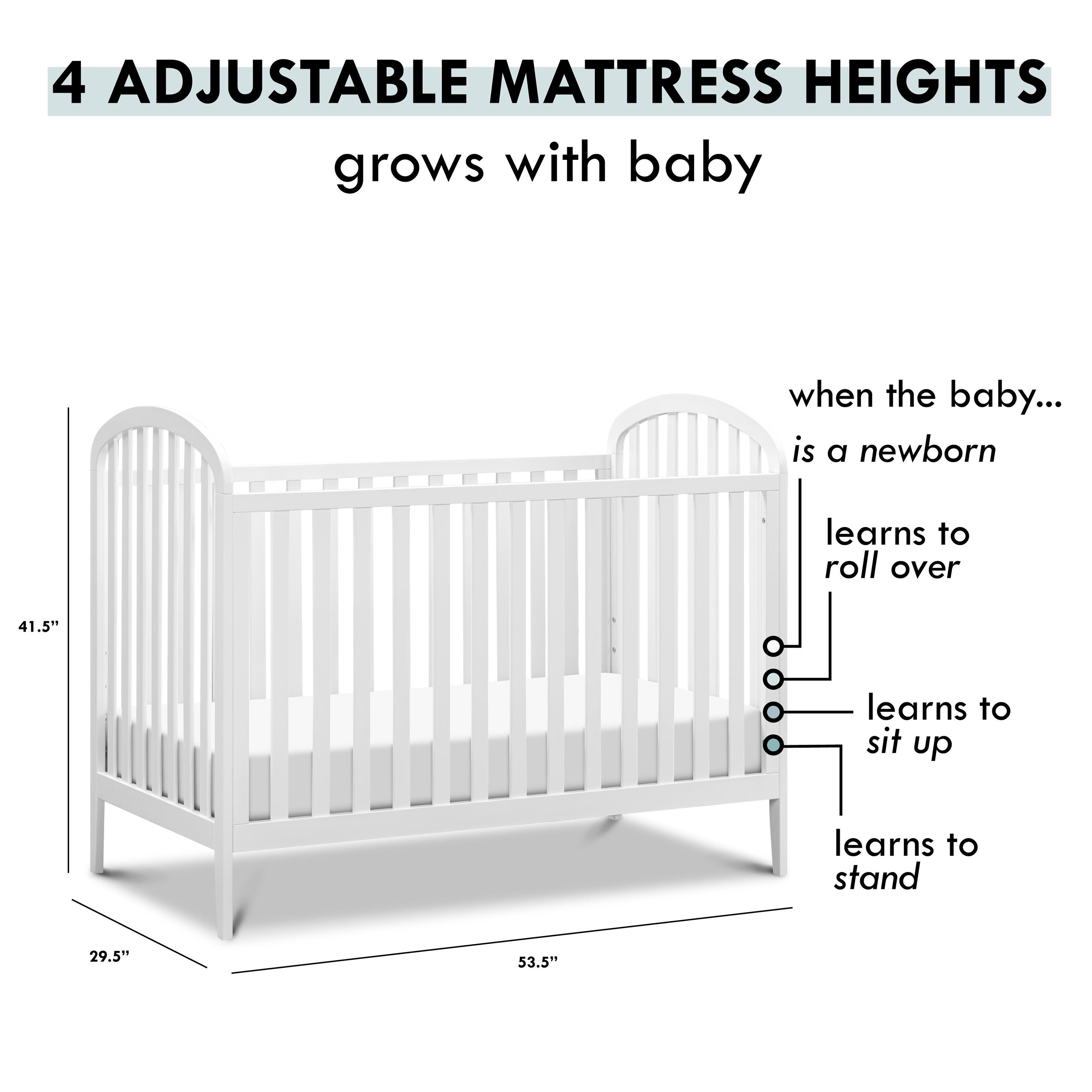 Beau 3-in-1 Convertible Crib, White, large