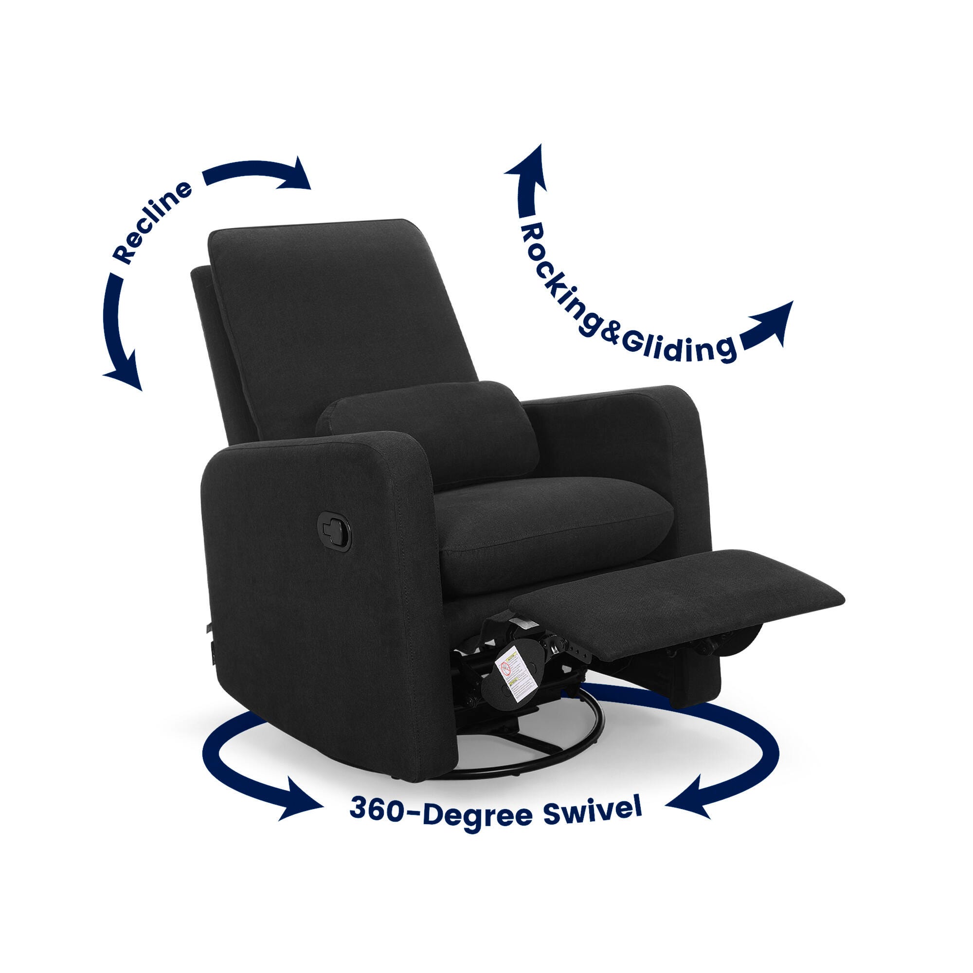 babyGap by Delta Children Cloud Recliner, Jet Black, large