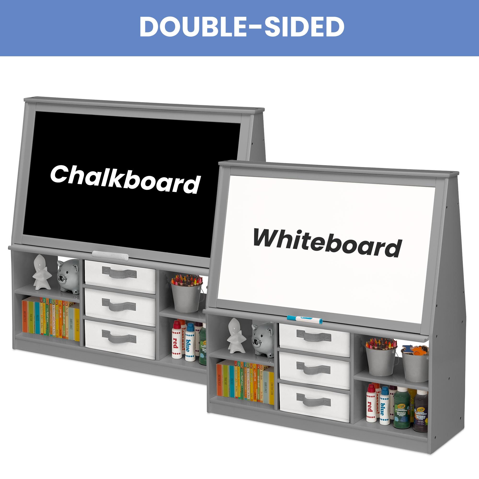 Delta Children Deluxe Double-Sided Easel and Storage Unit, , large