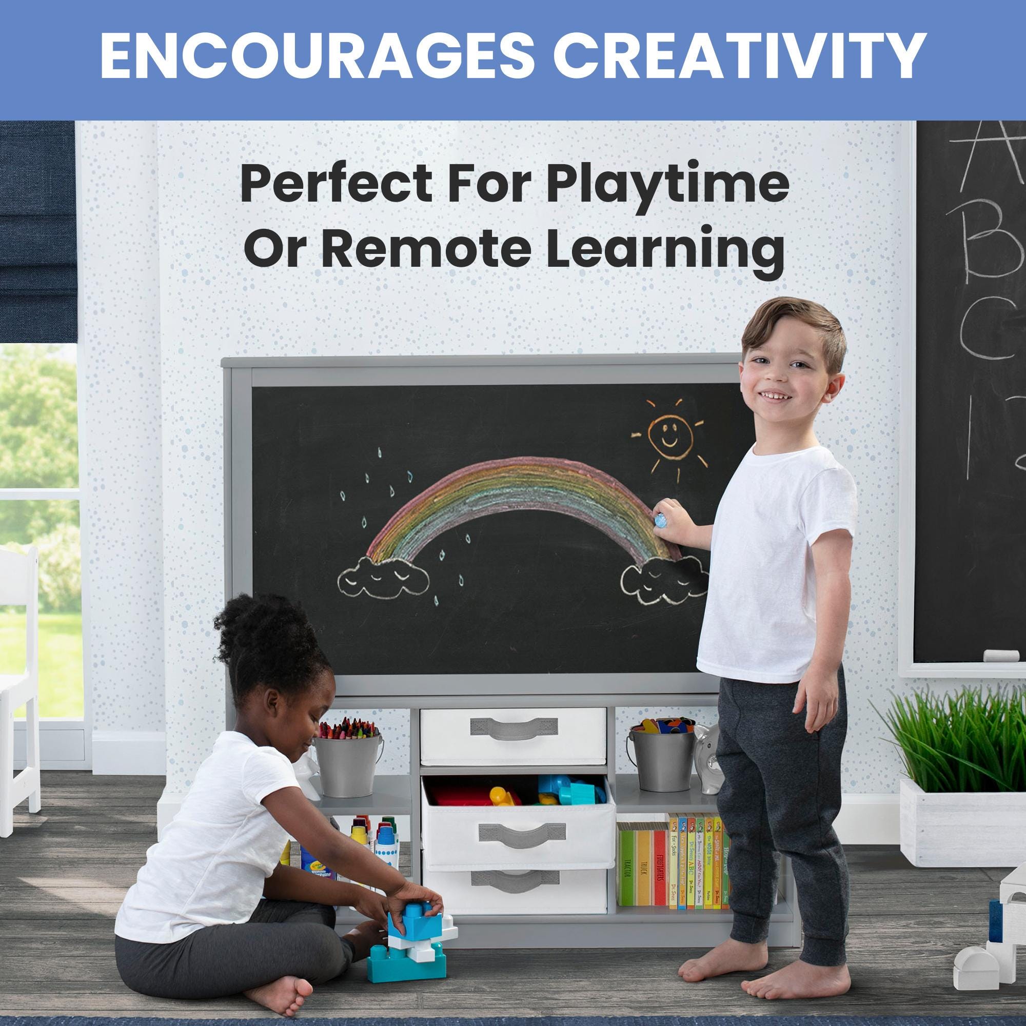 Delta Children Deluxe Double-Sided Easel and Storage Unit, , large