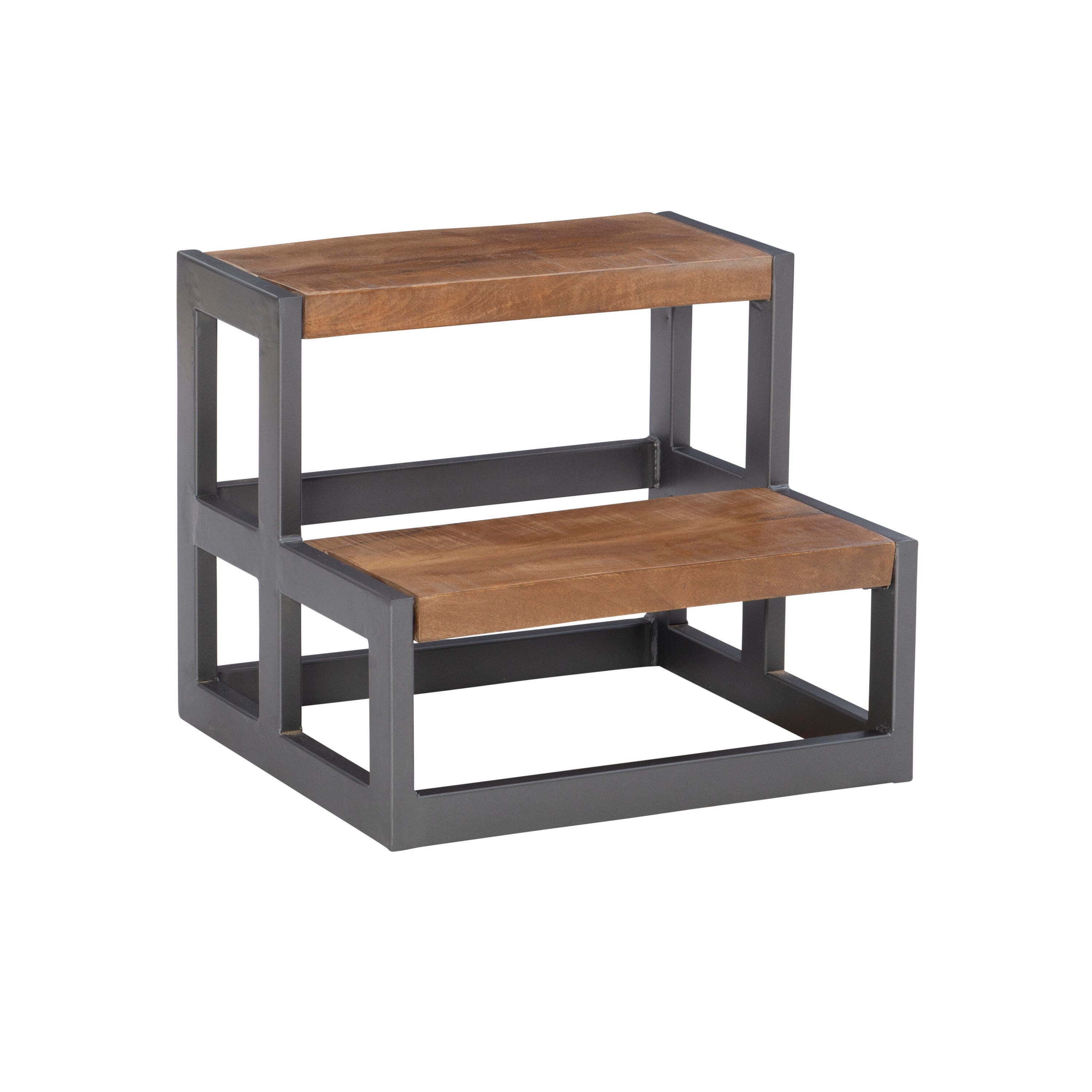Linon Miles Bed Steps, Gunmetal, large