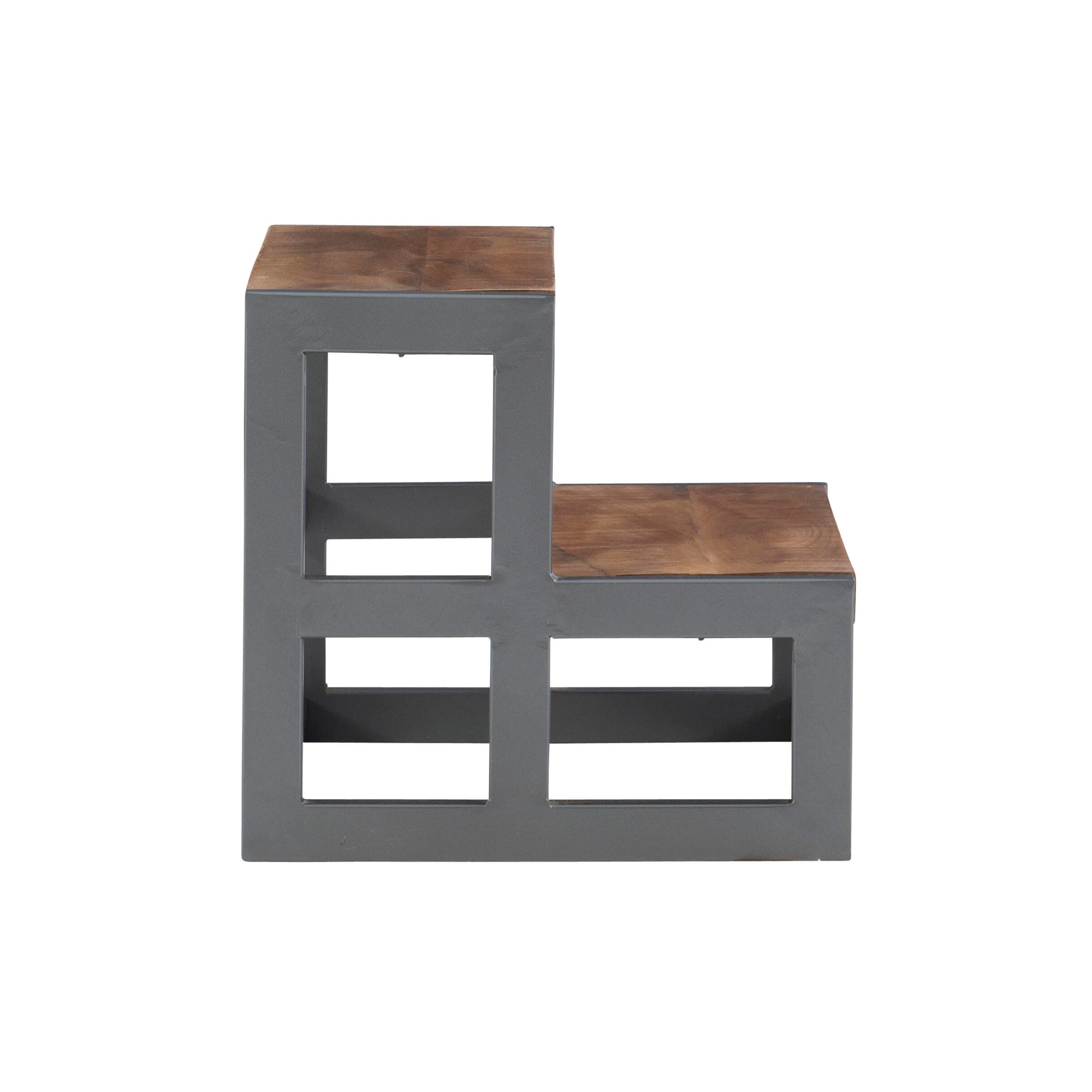 Linon Miles Bed Steps, Gunmetal, large