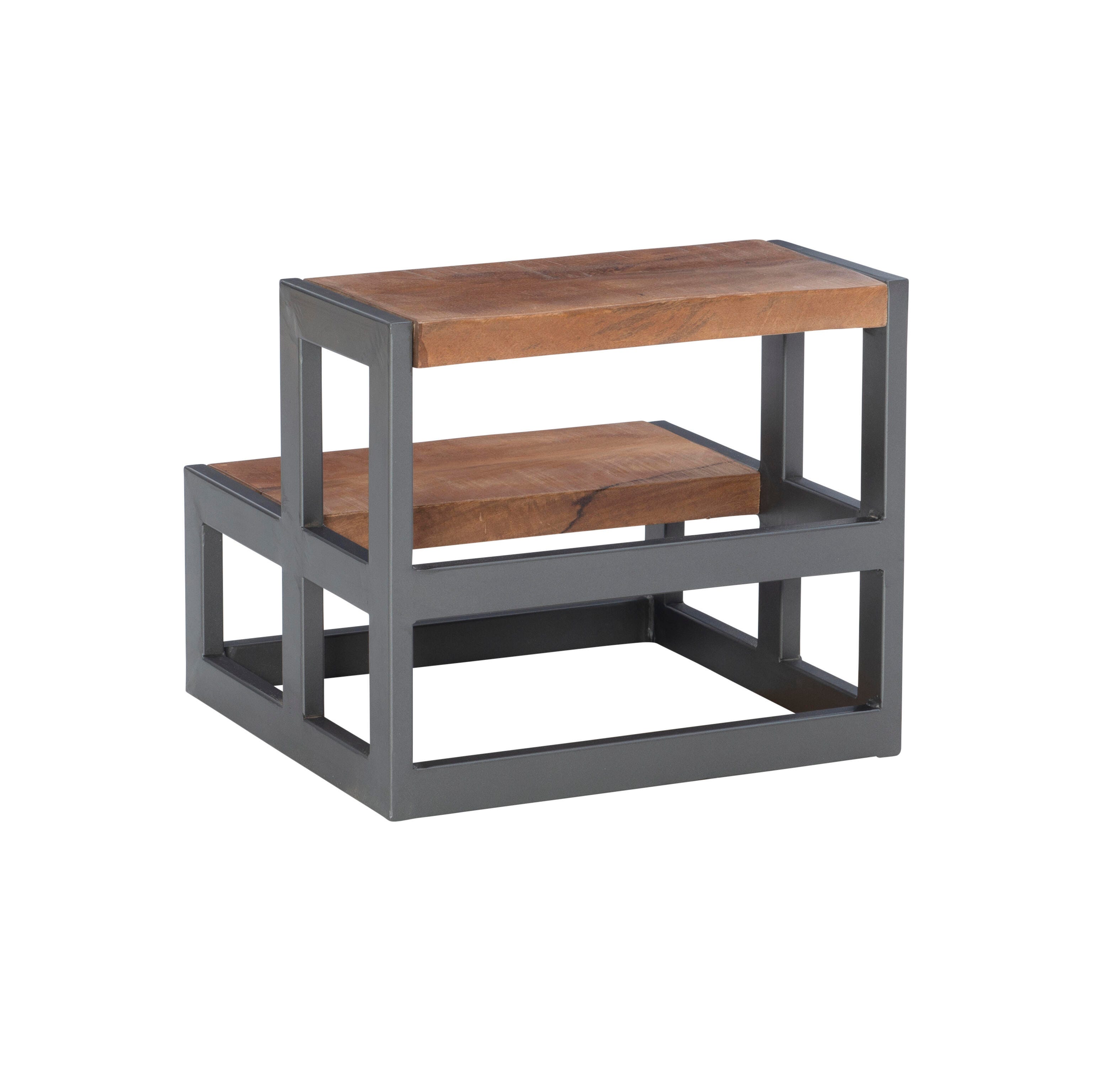 Linon Miles Bed Steps, Gunmetal, large