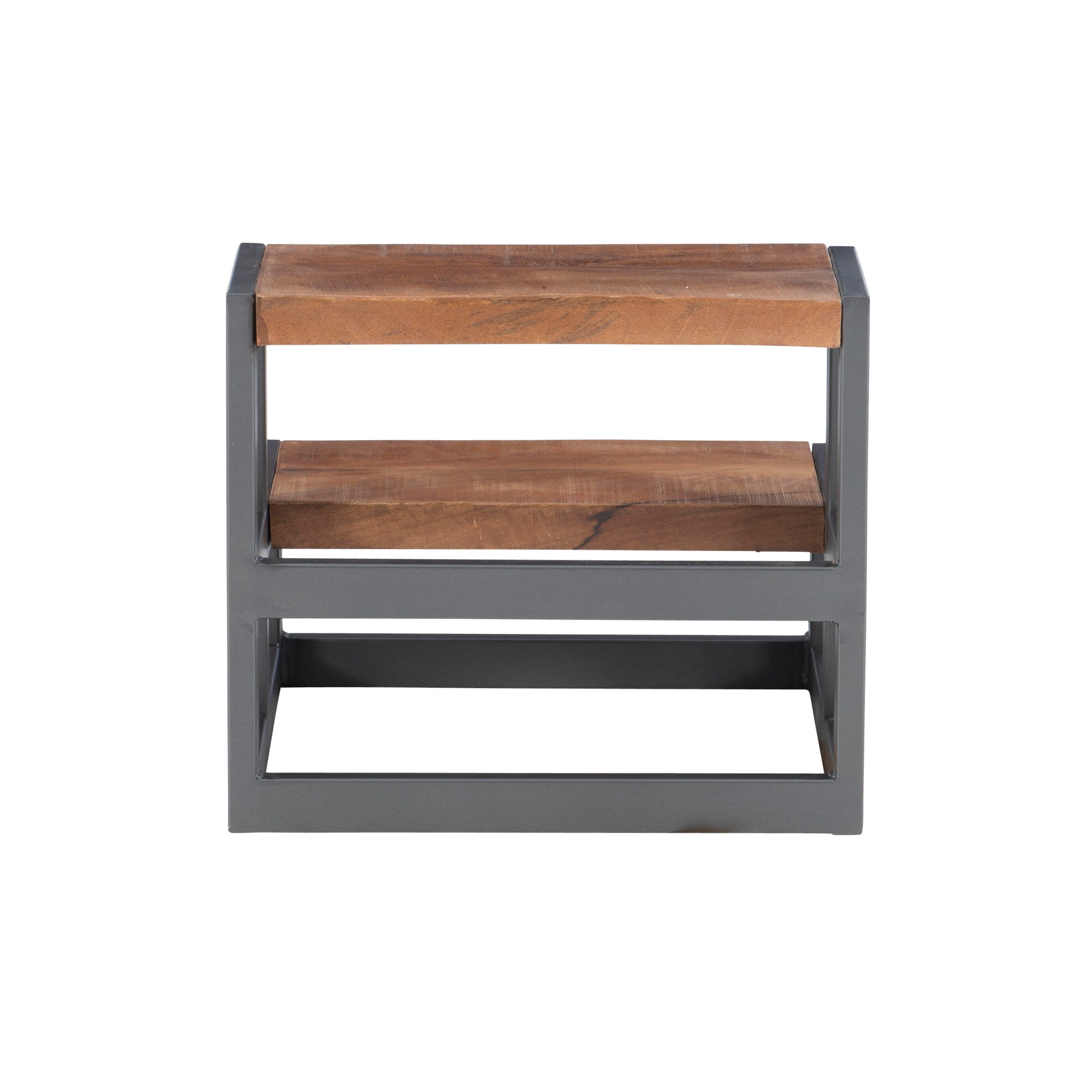 Linon Miles Bed Steps, Gunmetal, large