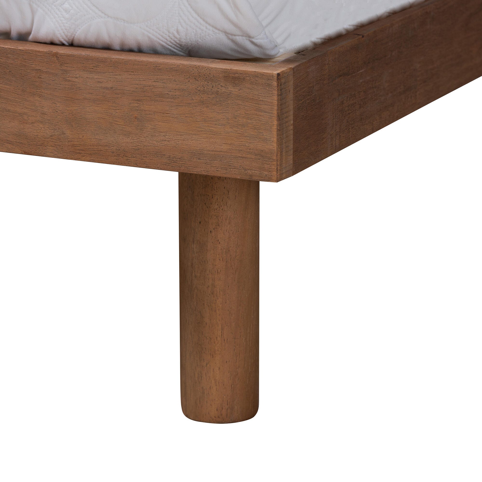 Baxton Studio Decker Full Platform Bed with Charging Station, Walnut Brown, large