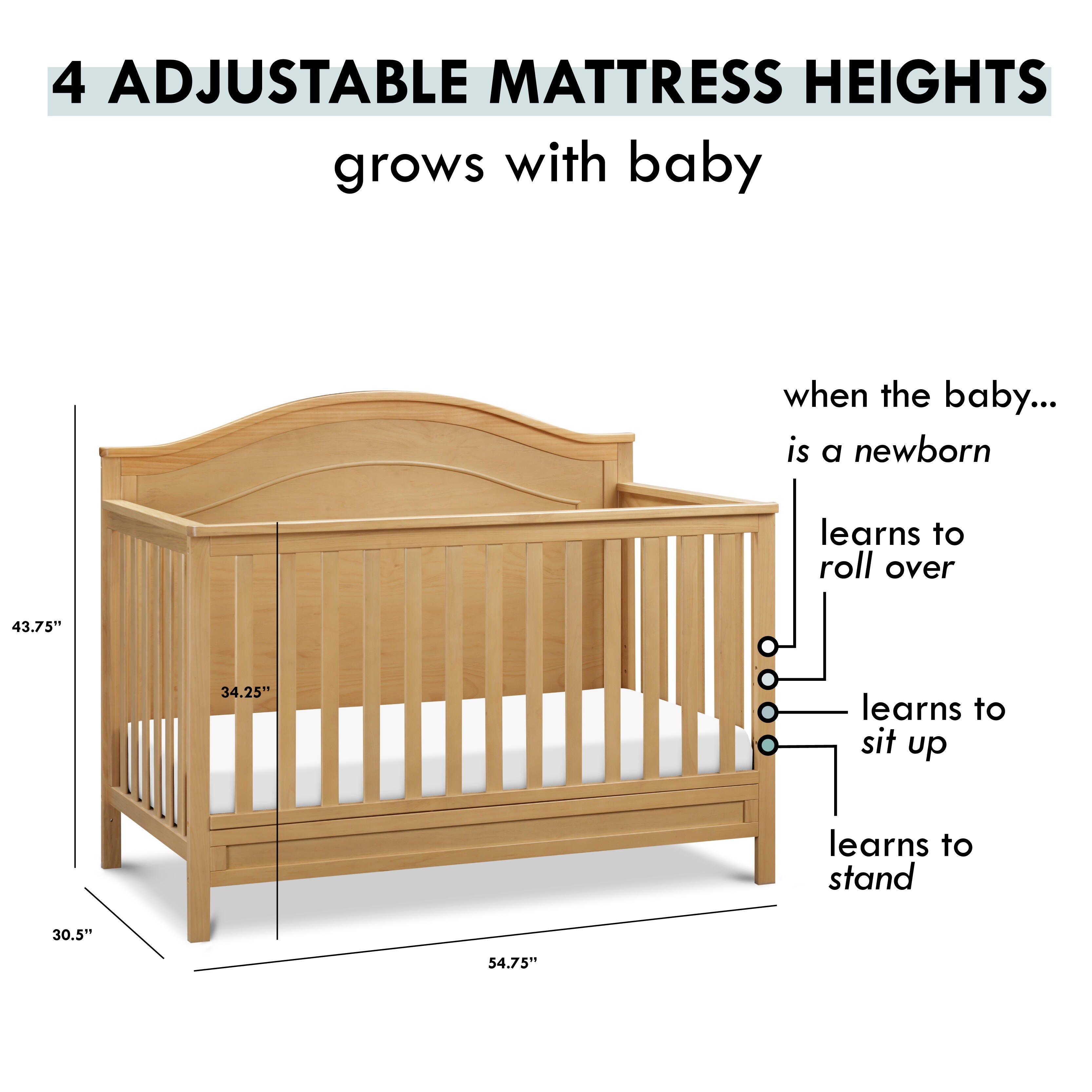 Davinci Charlie 4-in-1 Convertible Crib, Honey, large