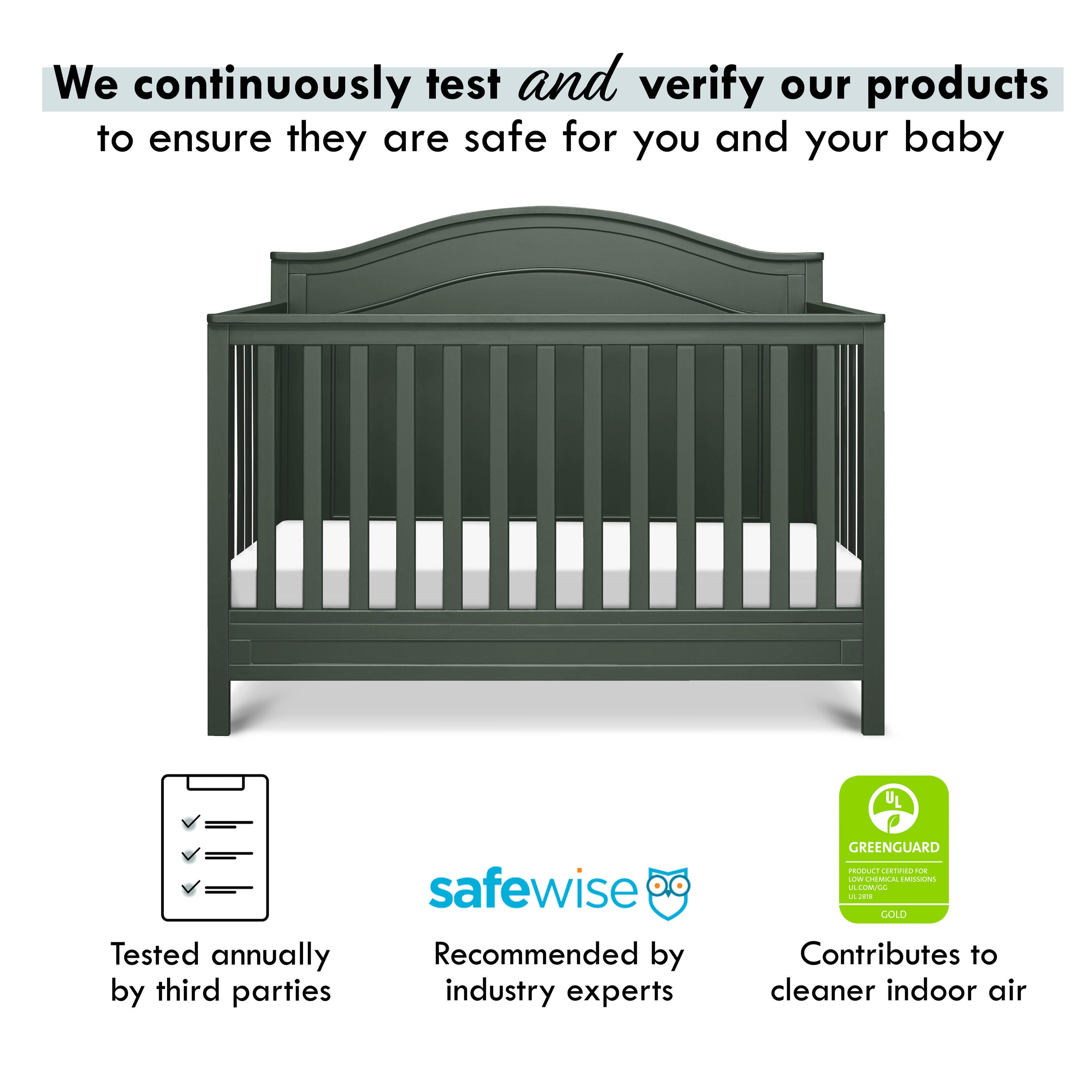 DaVinci Charlie 4-in-1 Convertible Crib, Forest Green, large