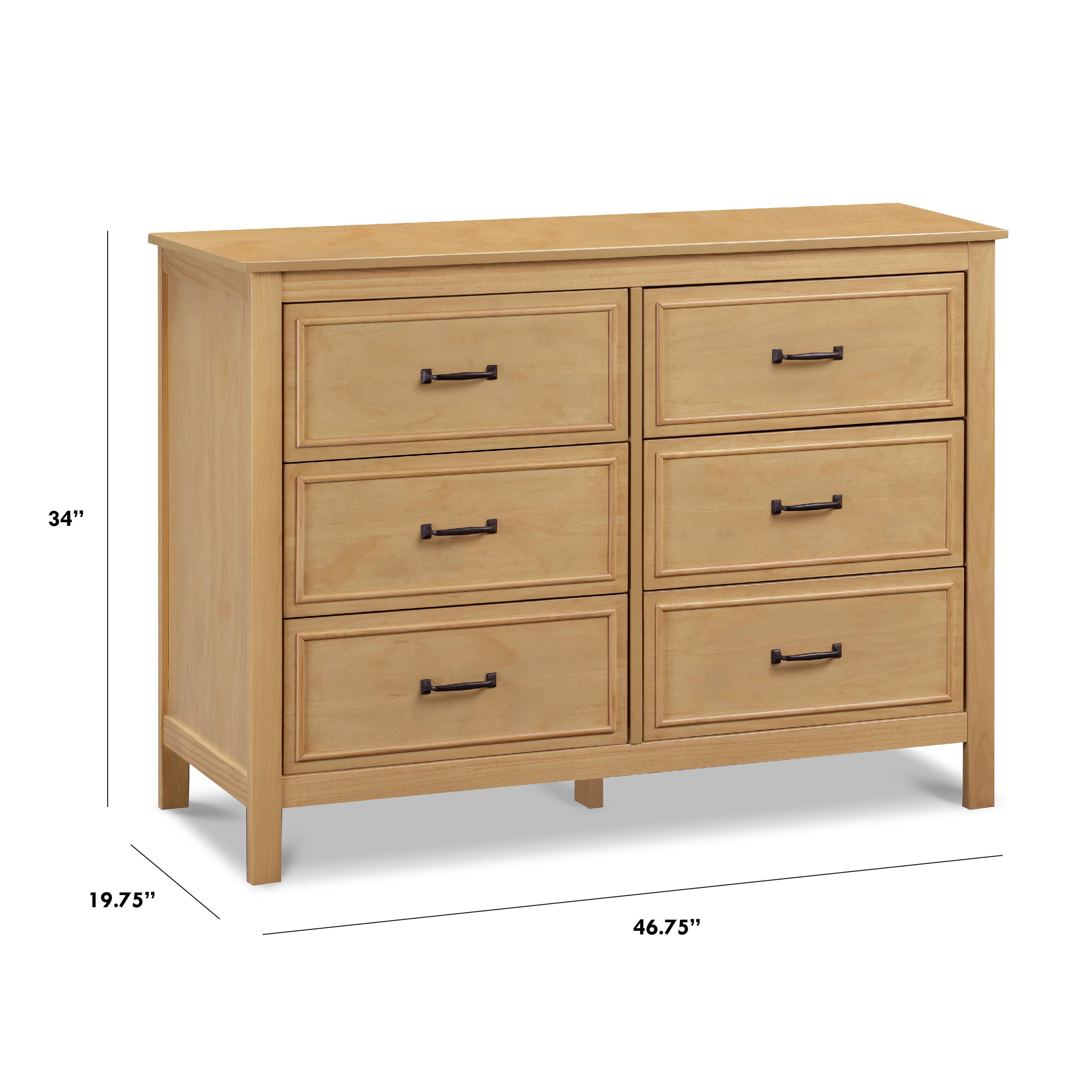 DaVinci Charlie 6-Drawer Double Dresser, Honey, large