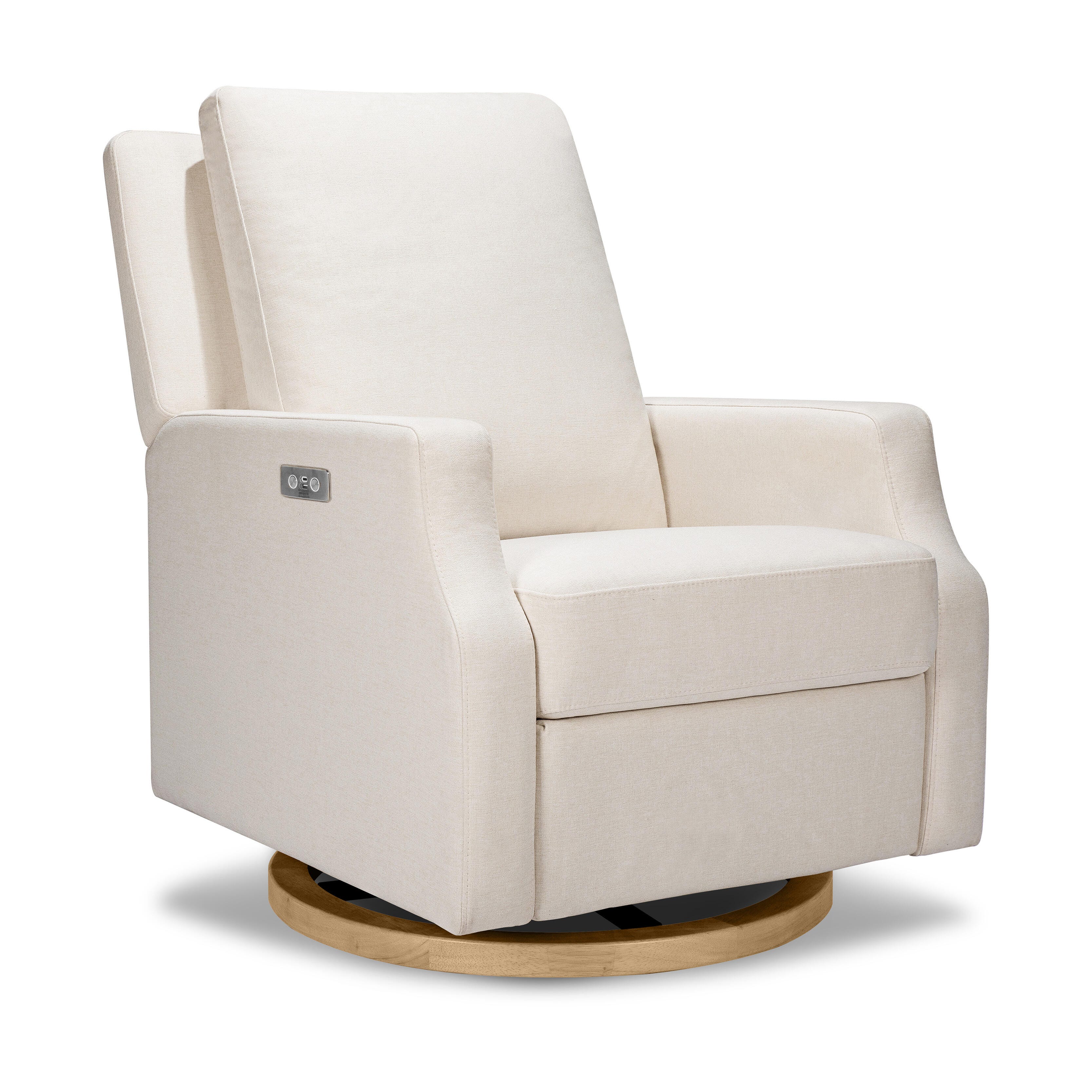 Namesake Crewe Swivel Motion Glider Recliner, Cream/Light Brown, large